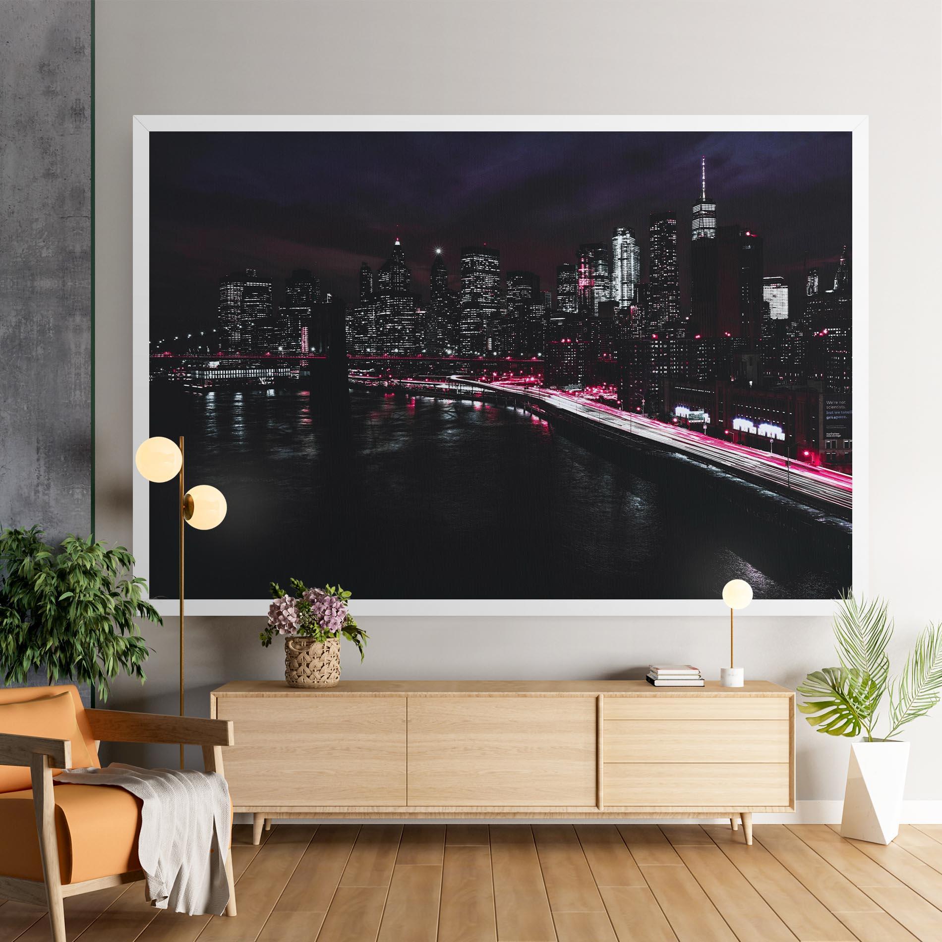 Leinwandbild Pink Light City mockup 9