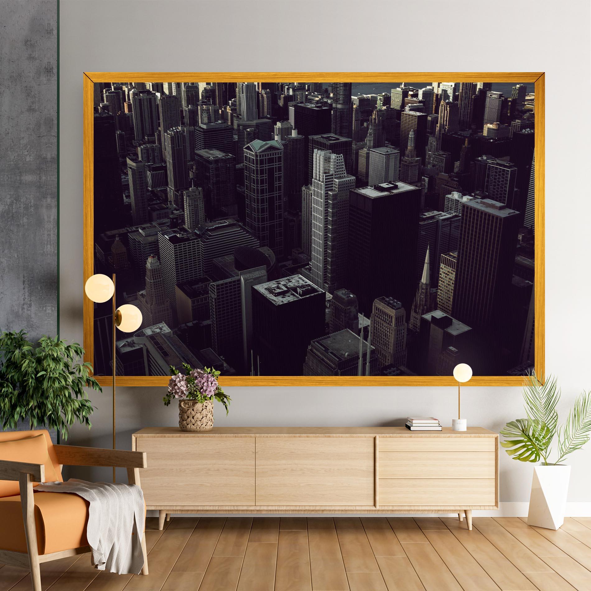 Leinwandbild Black Cream Building mockup 9