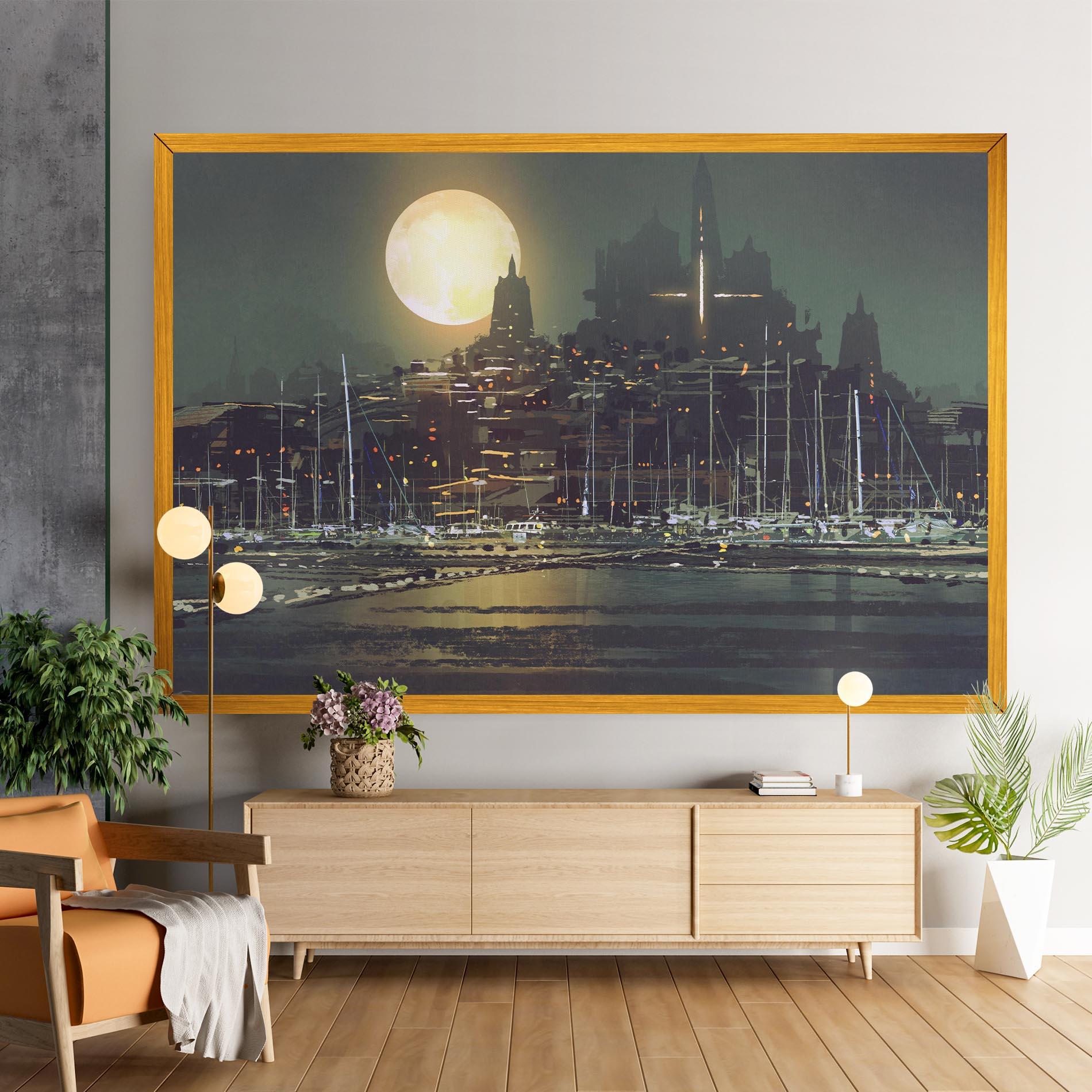 Leinwandbild City Port mockup 9