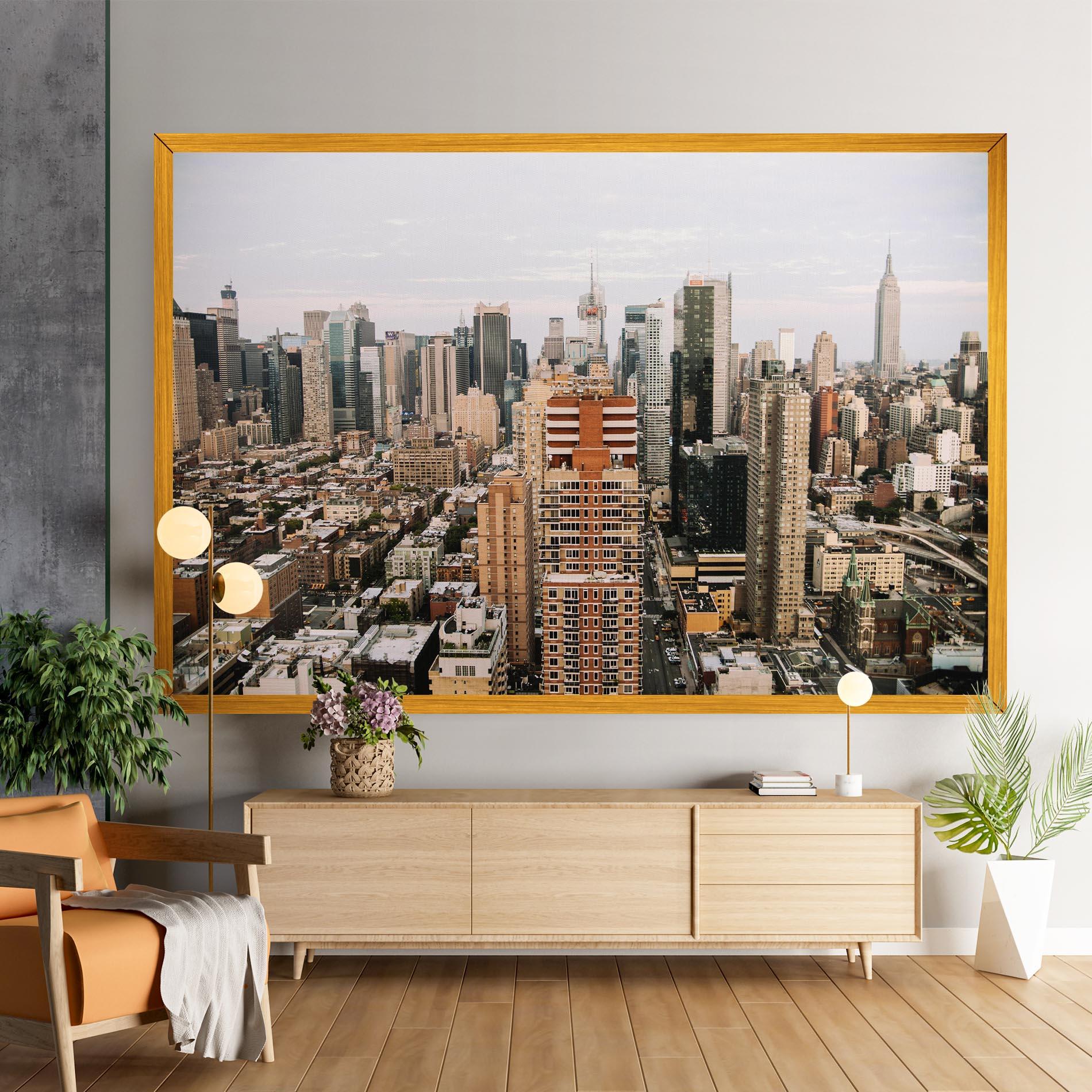 Leinwandbild Cream Orange Building mockup 9