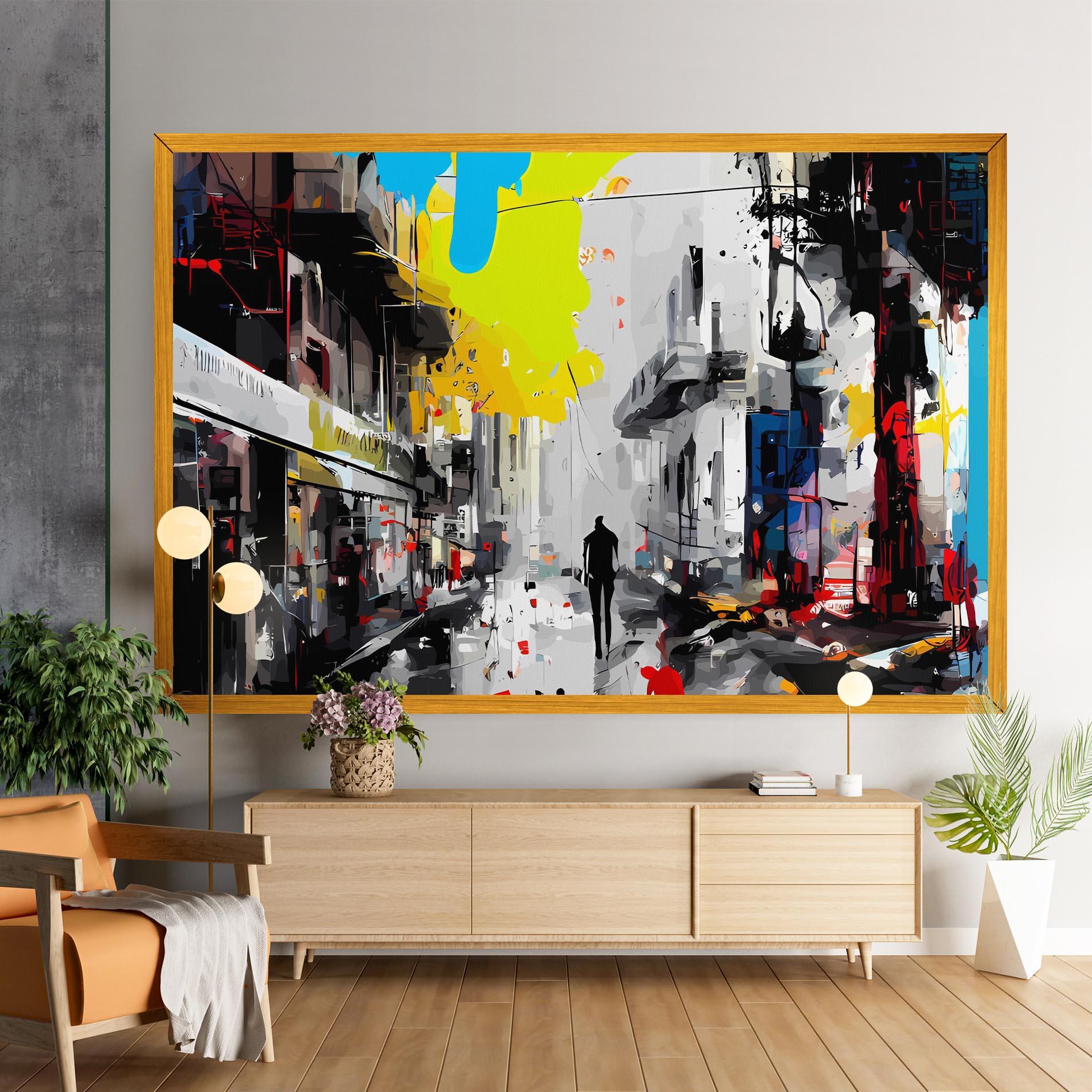 Leinwandbild Grunge City Art mockup 9