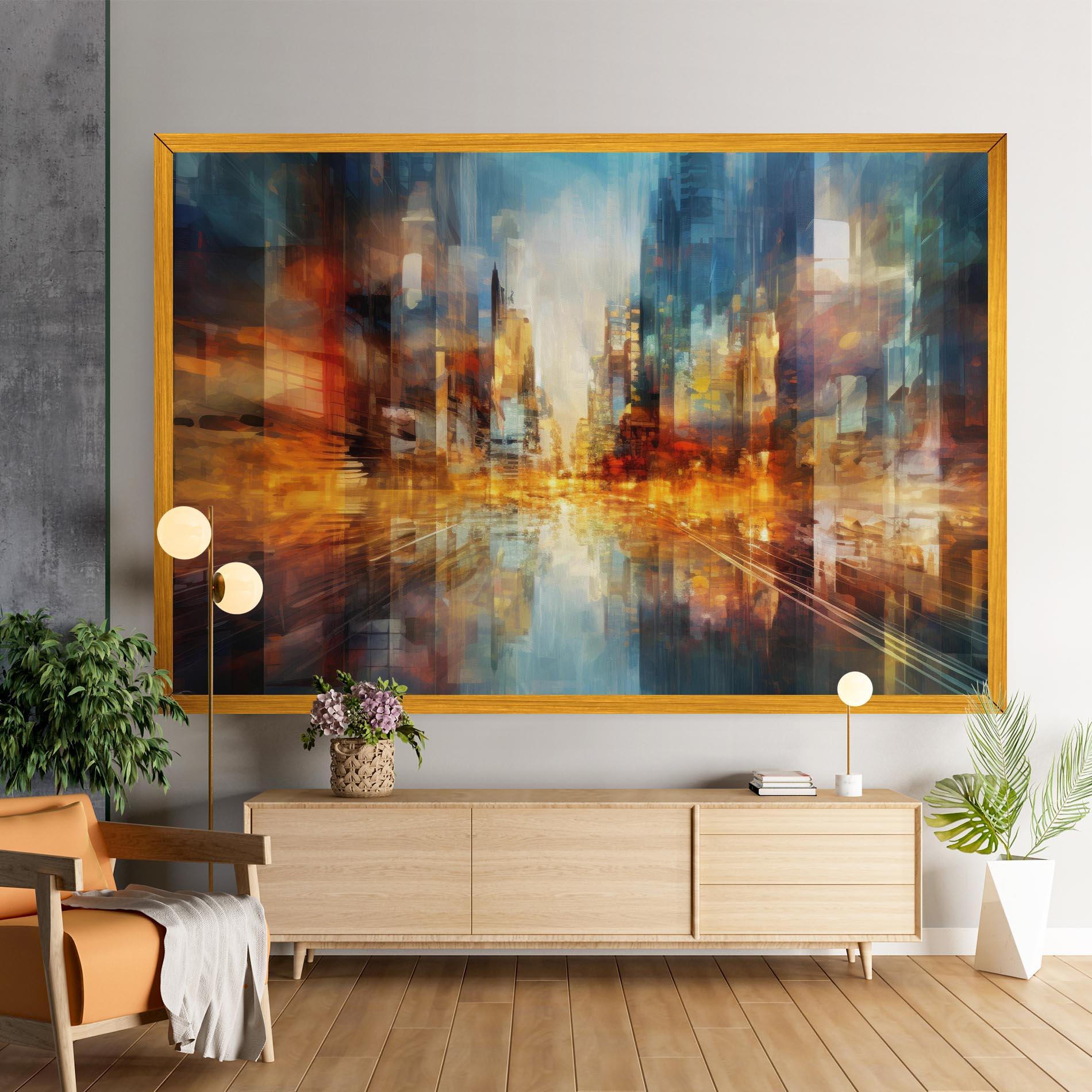 Leinwandbild Orange Lights City mockup 9