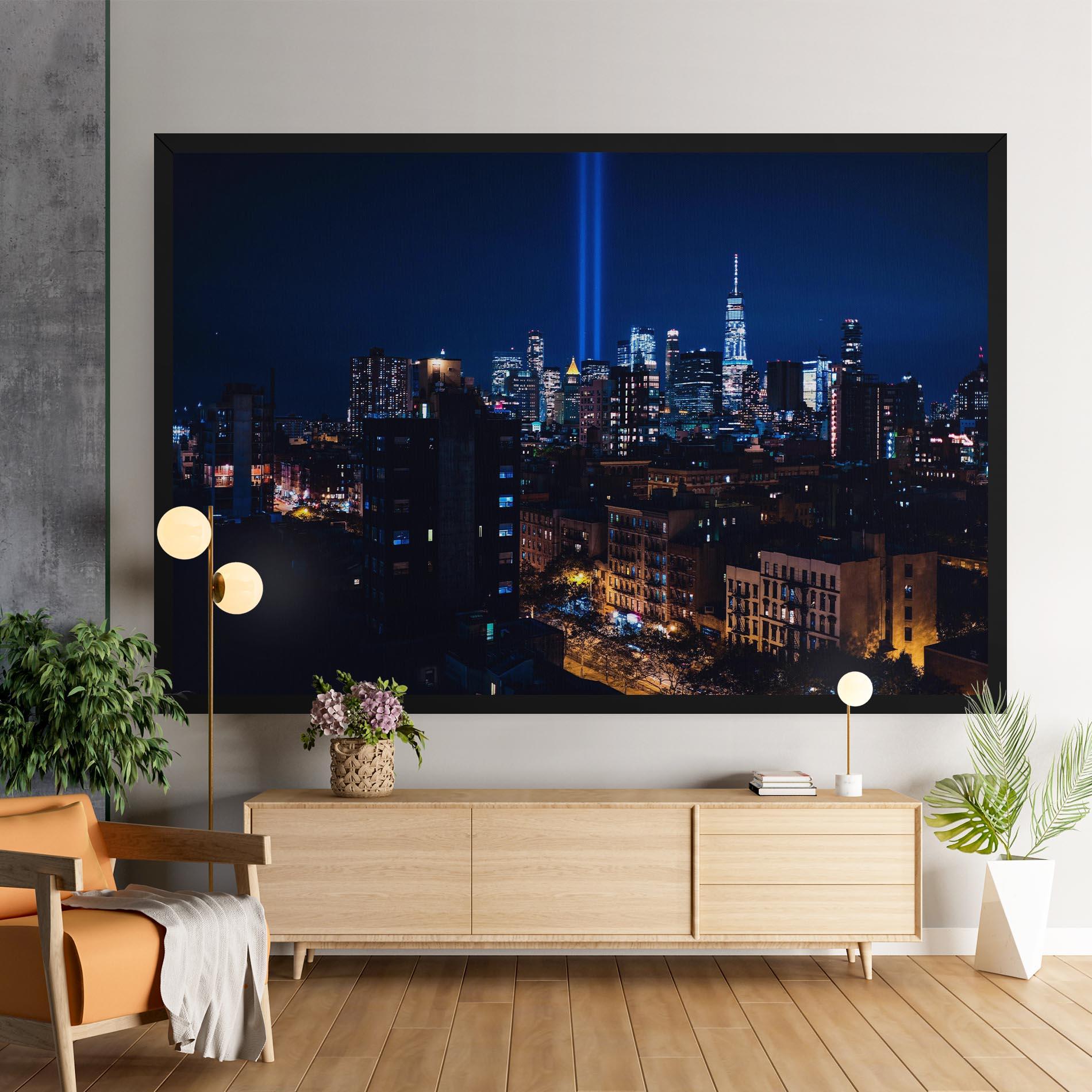 Leinwandbild Blue Light City mockup 9