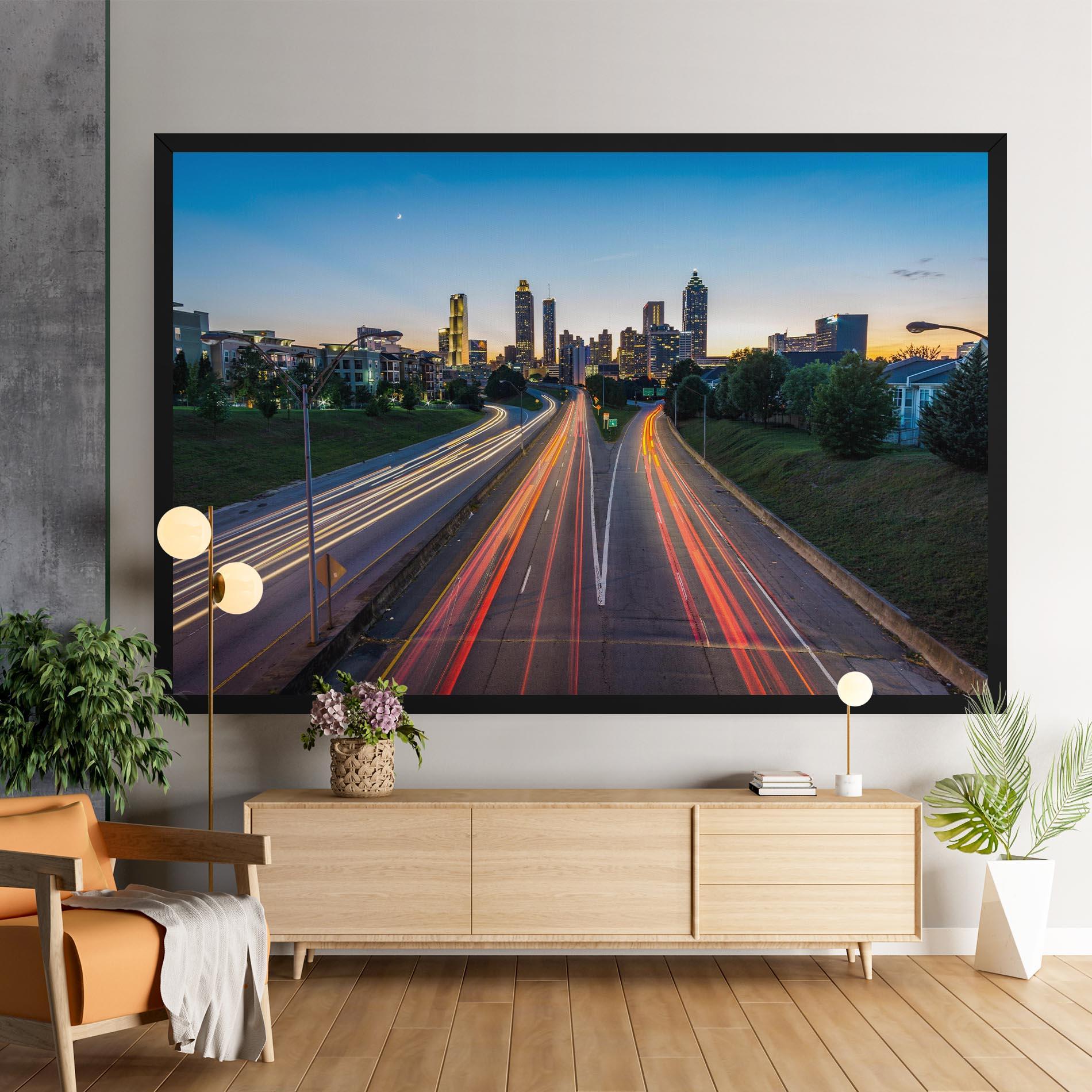 Leinwandbild Car Lights City mockup 9