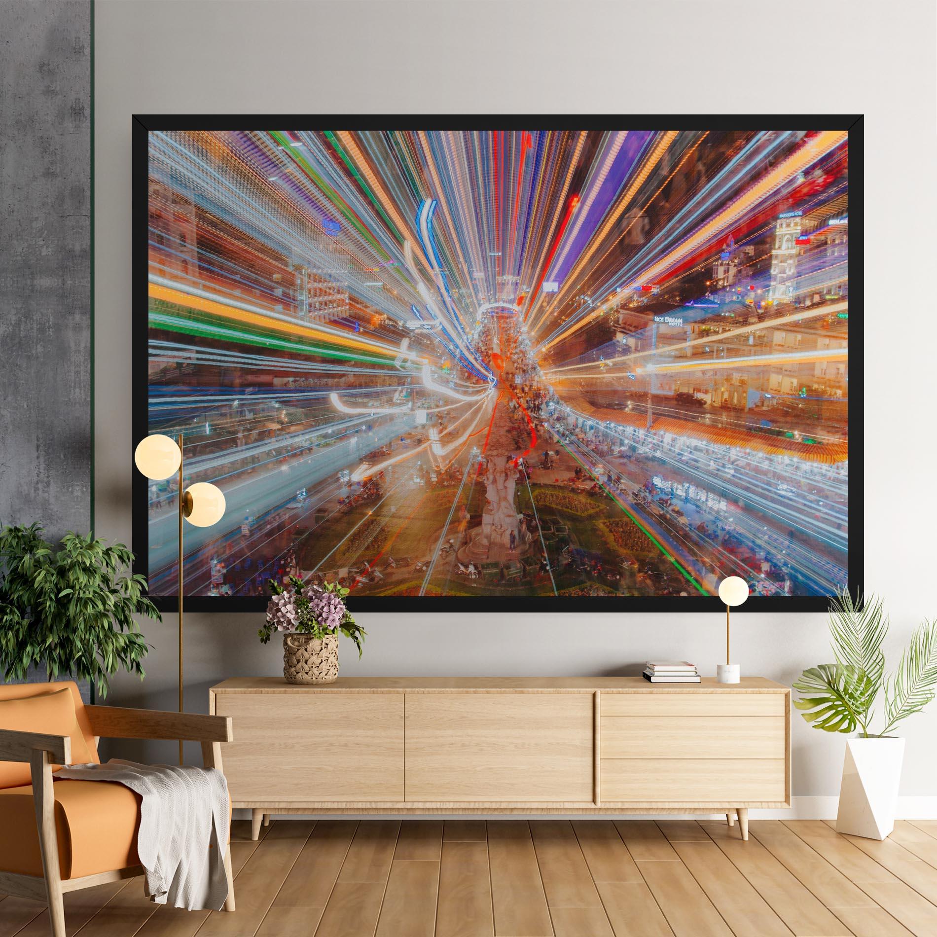 Leinwandbild Colorful Light City mockup 9