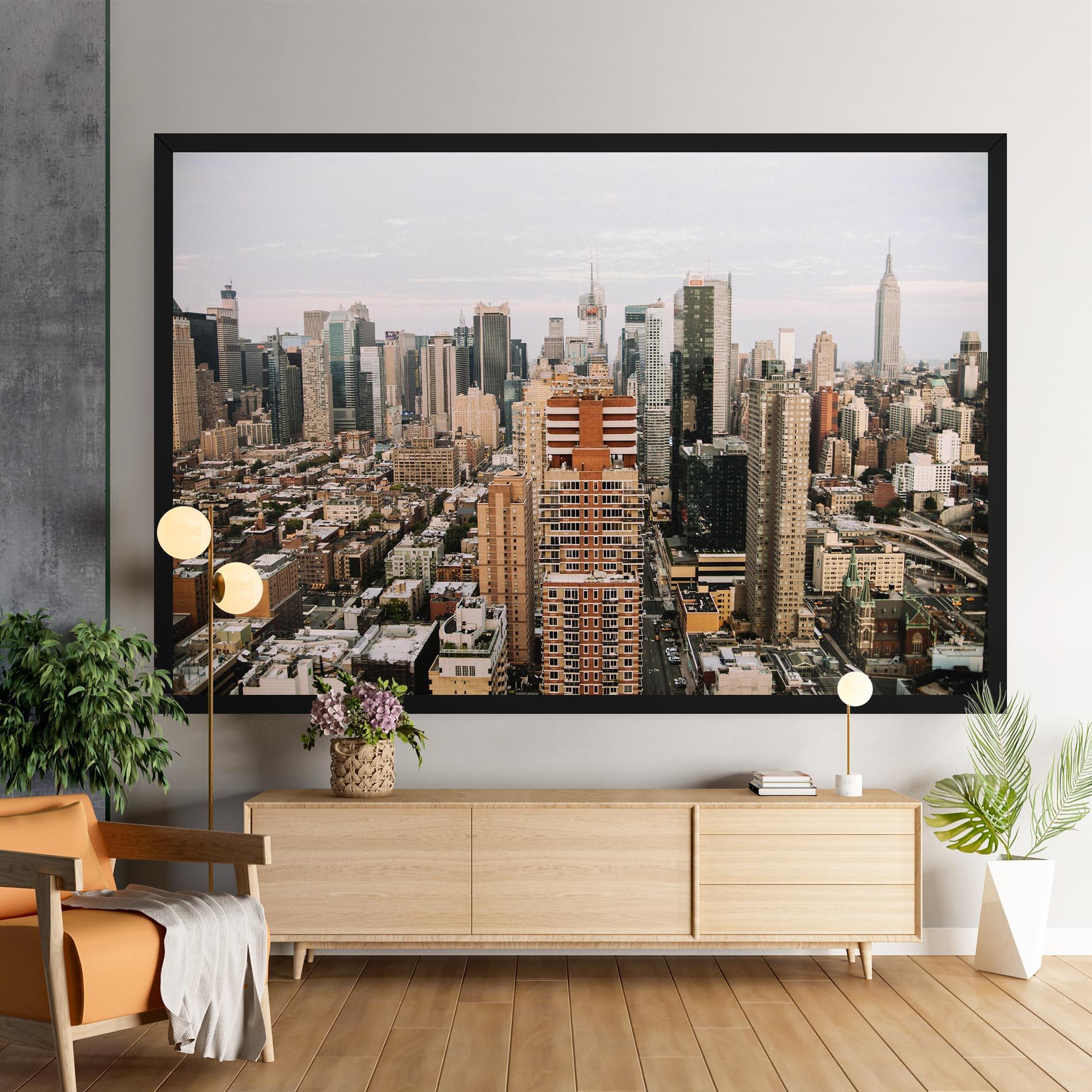 Leinwandbild Cream Orange Building mockup 9