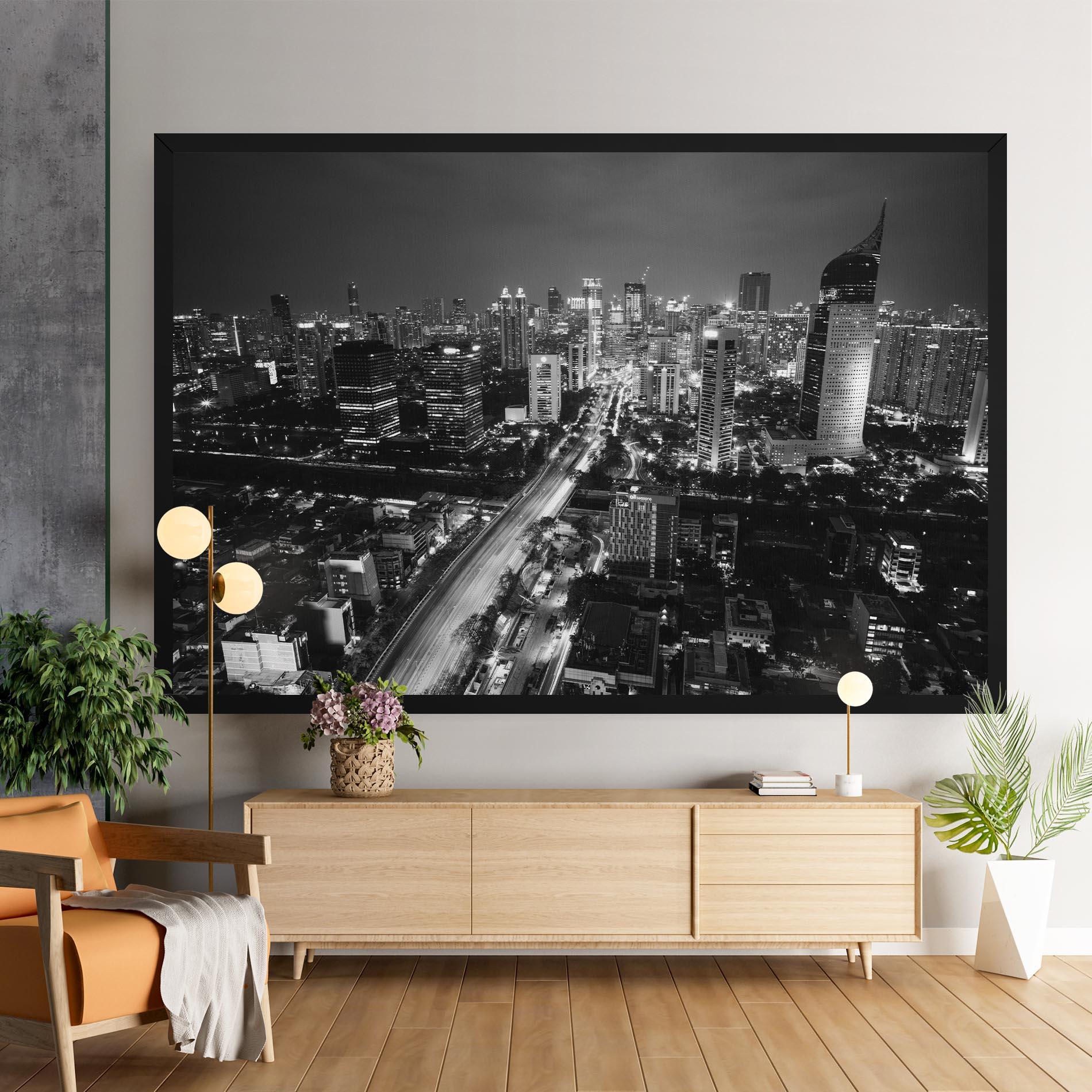 Leinwandbild Grey Lights City mockup 9