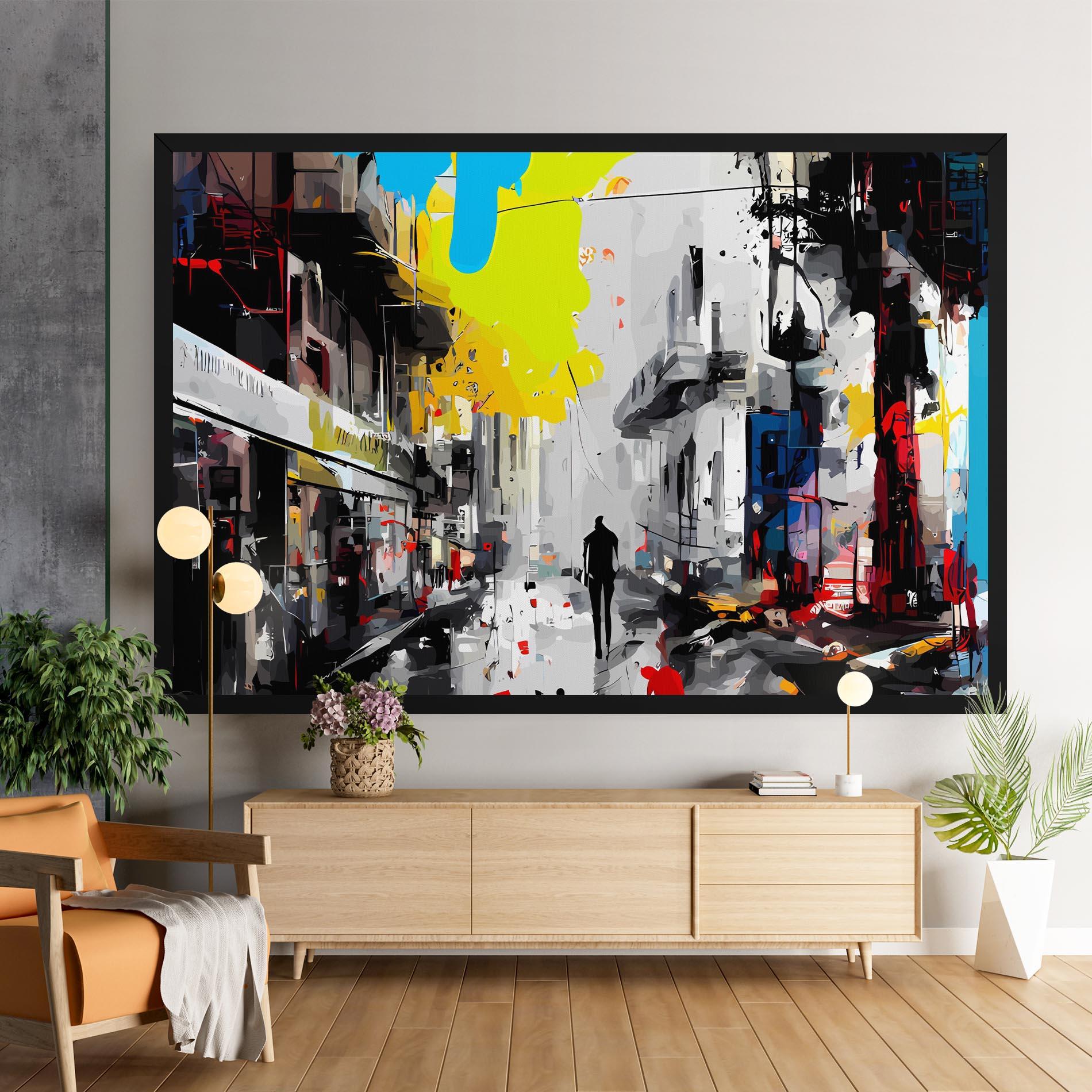 Leinwandbild Grunge City Art mockup 9