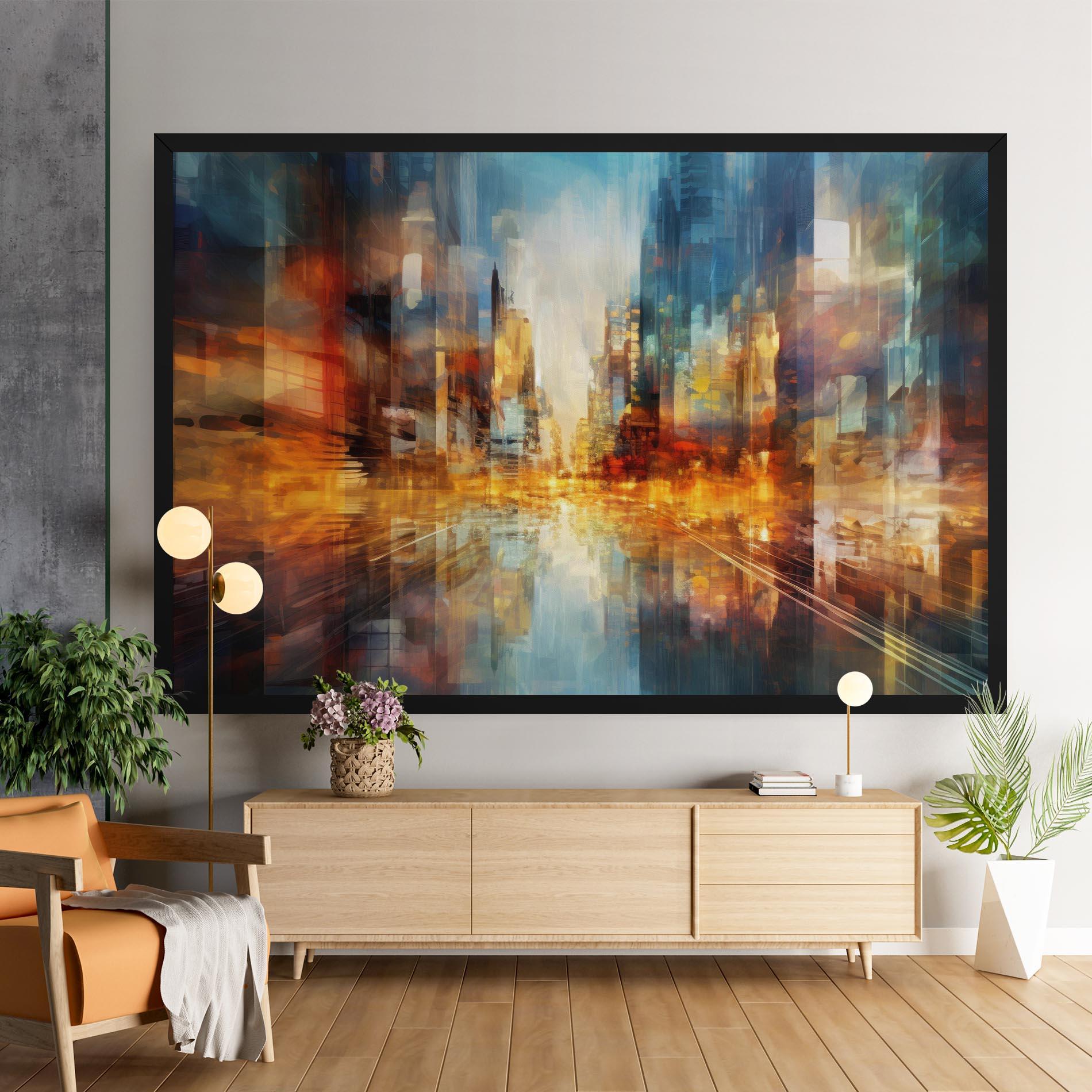 Leinwandbild Orange Lights City mockup 9