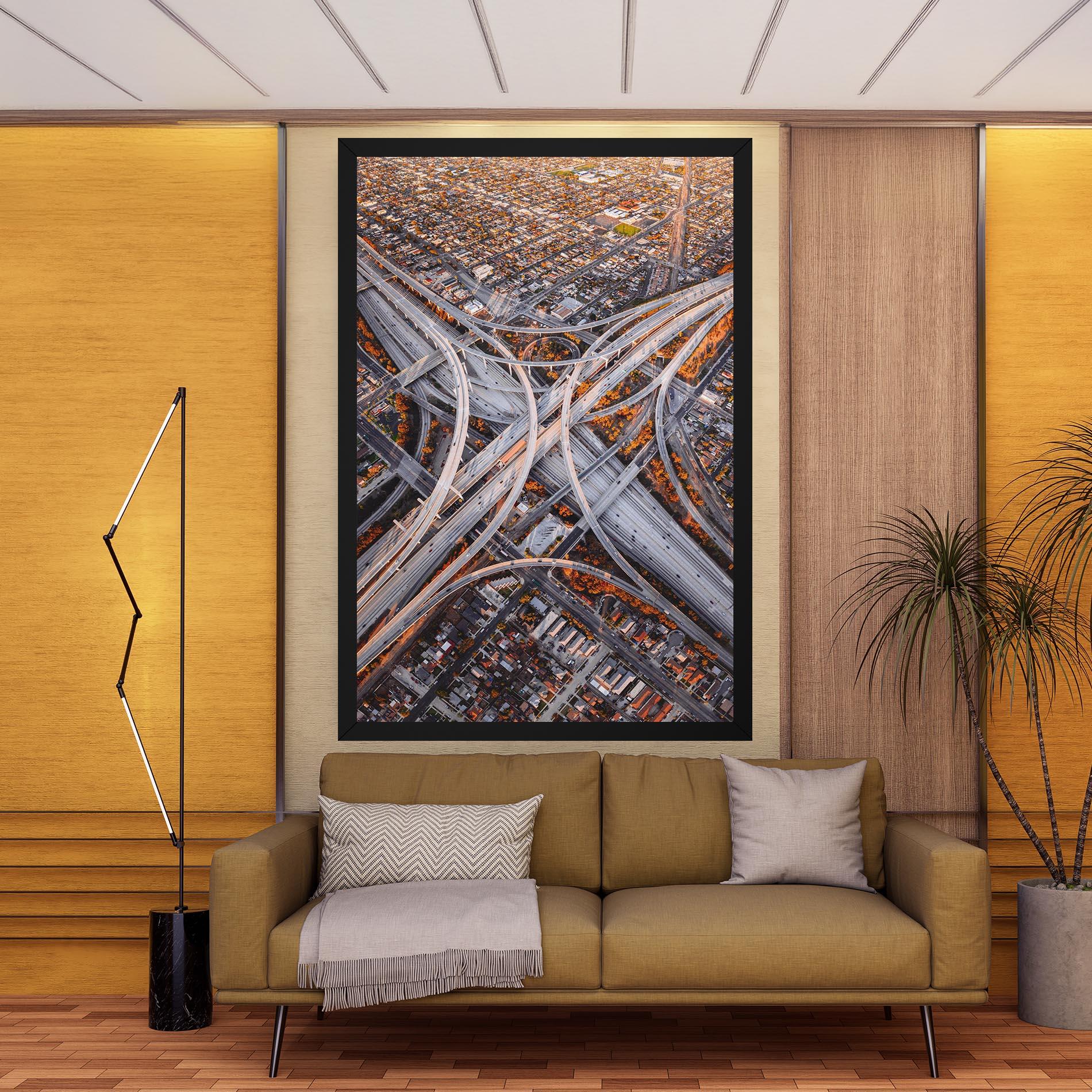 Leinwandbild Big Road City mockup 9