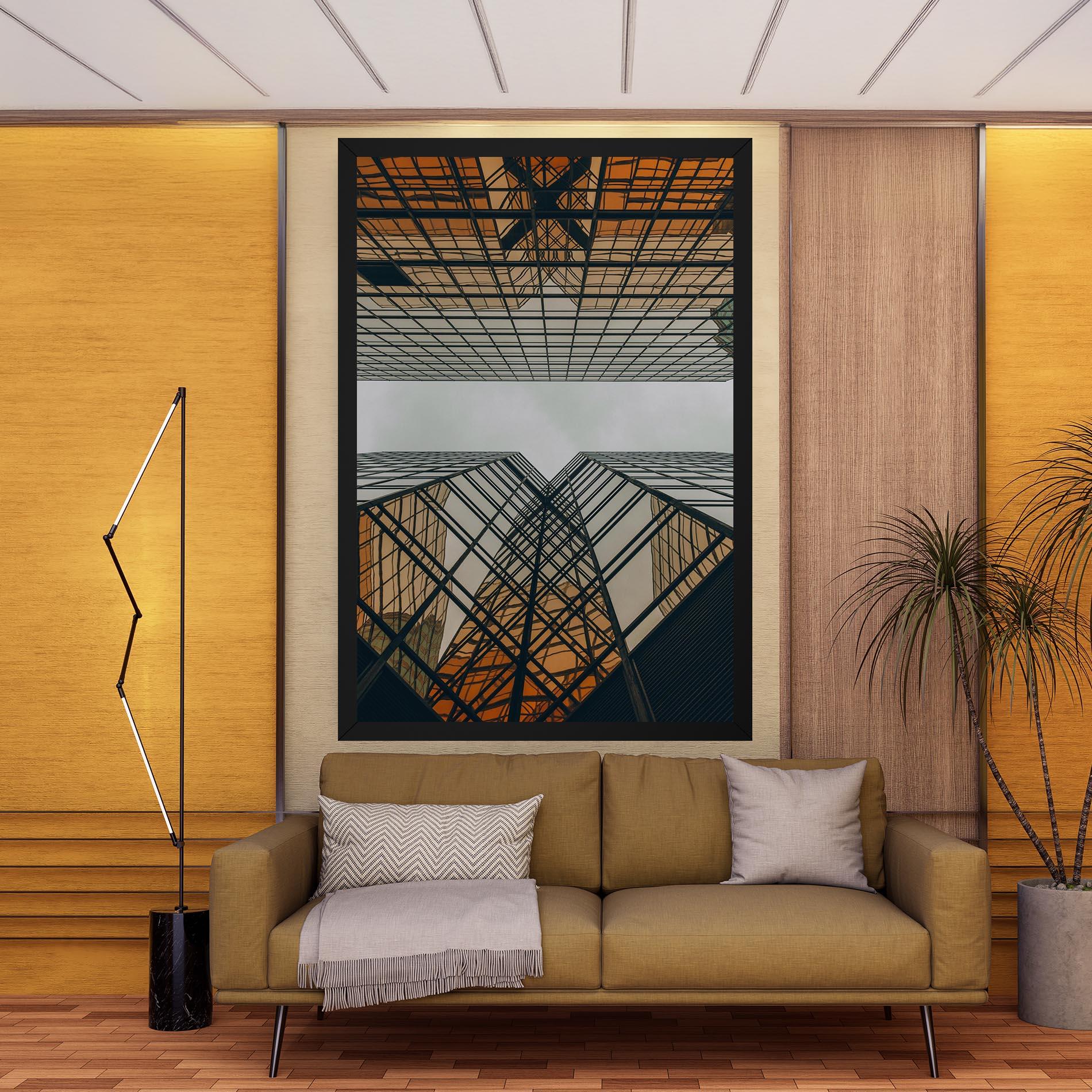 Leinwandbild Orange Glass Building mockup 9