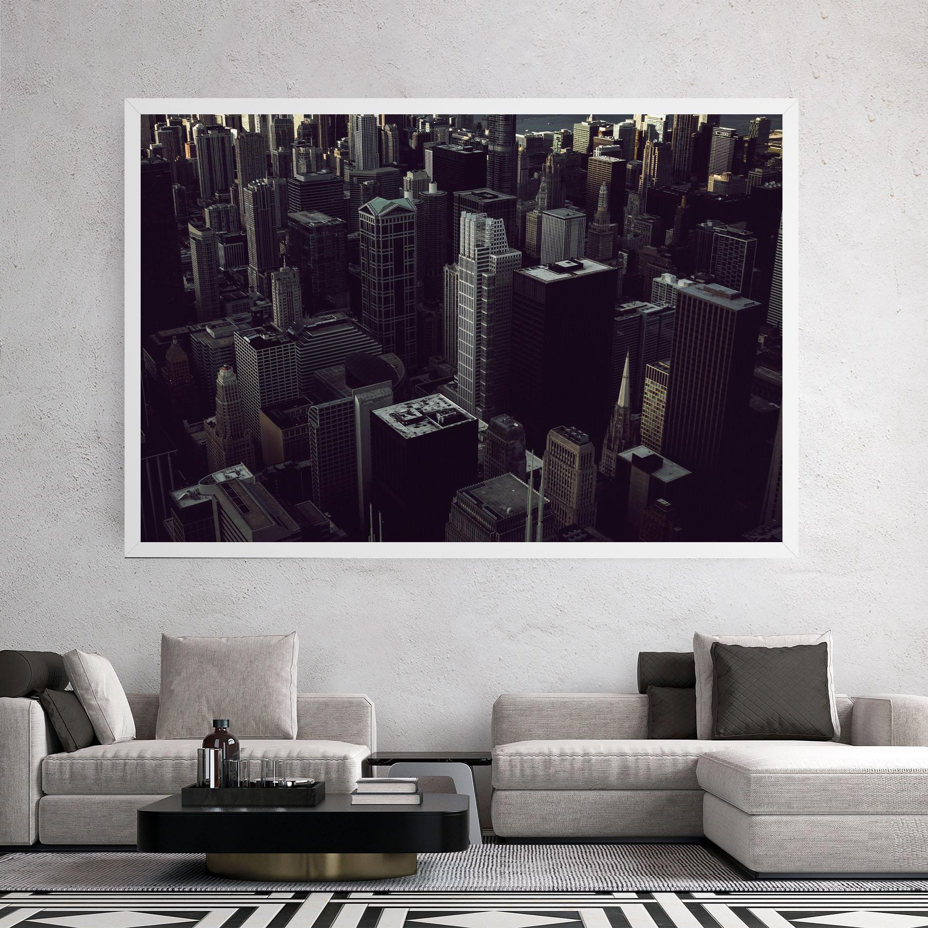 Leinwandbild Black Cream Building mockup 2