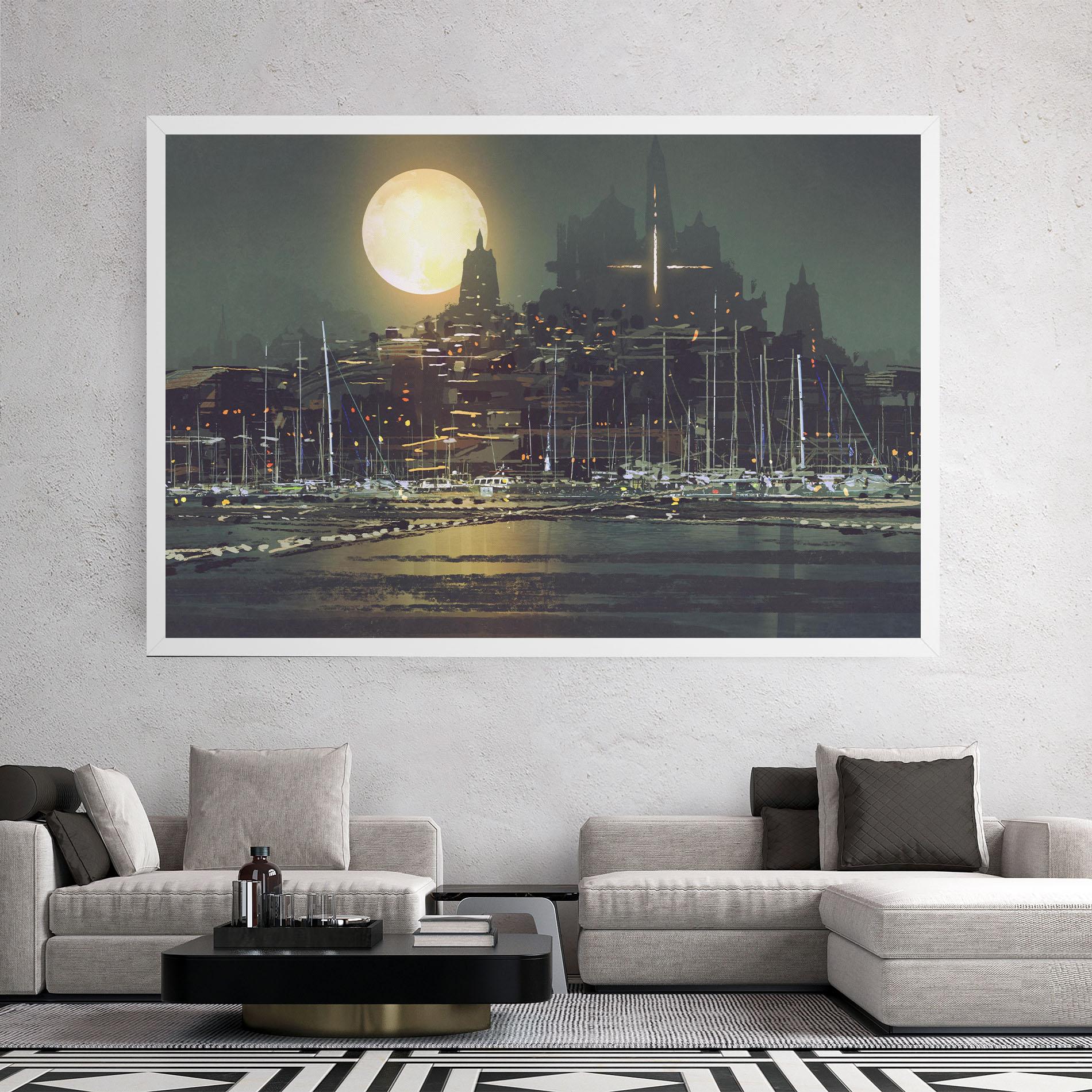 Leinwandbild City Port mockup 2