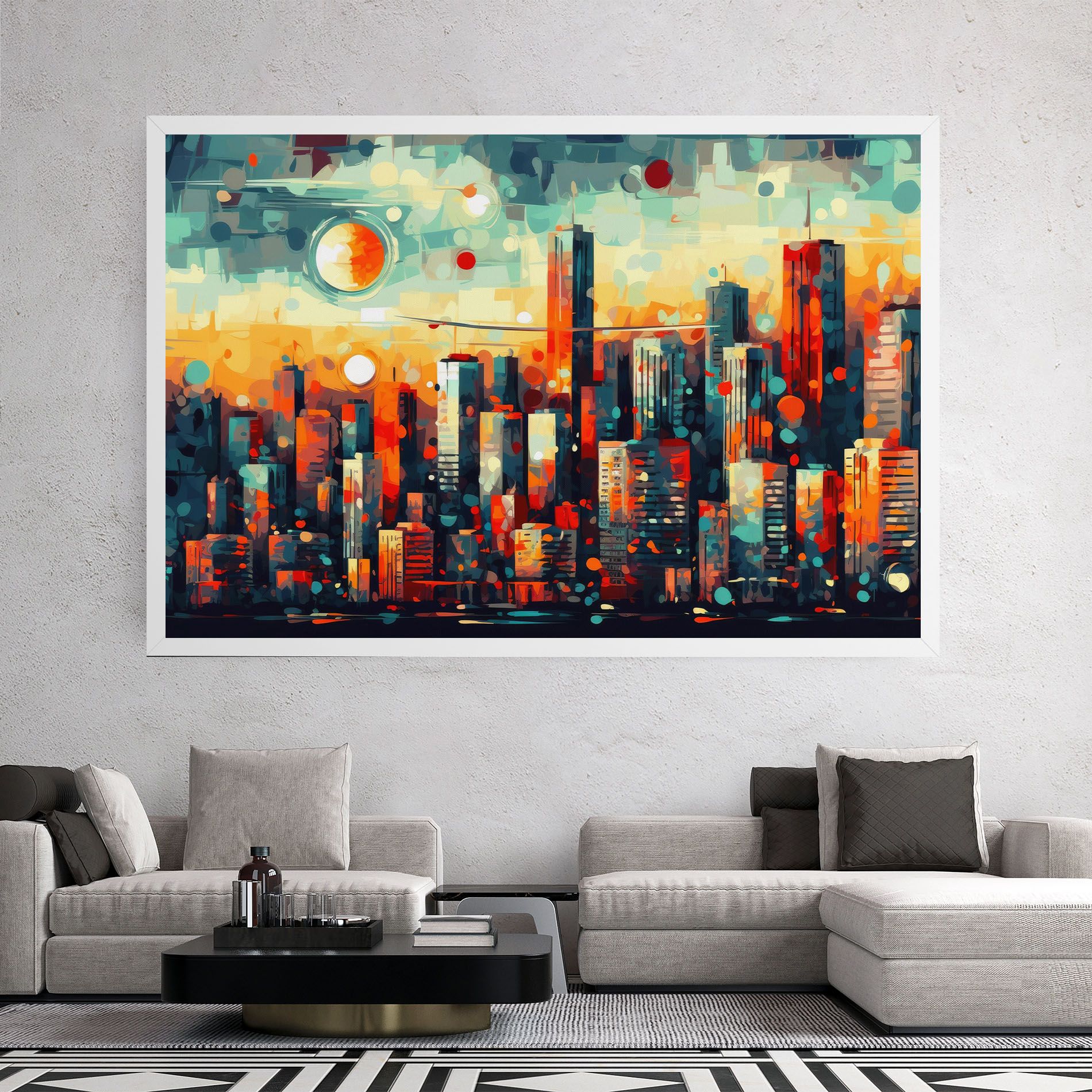 Colorful City Painting mockup 2
