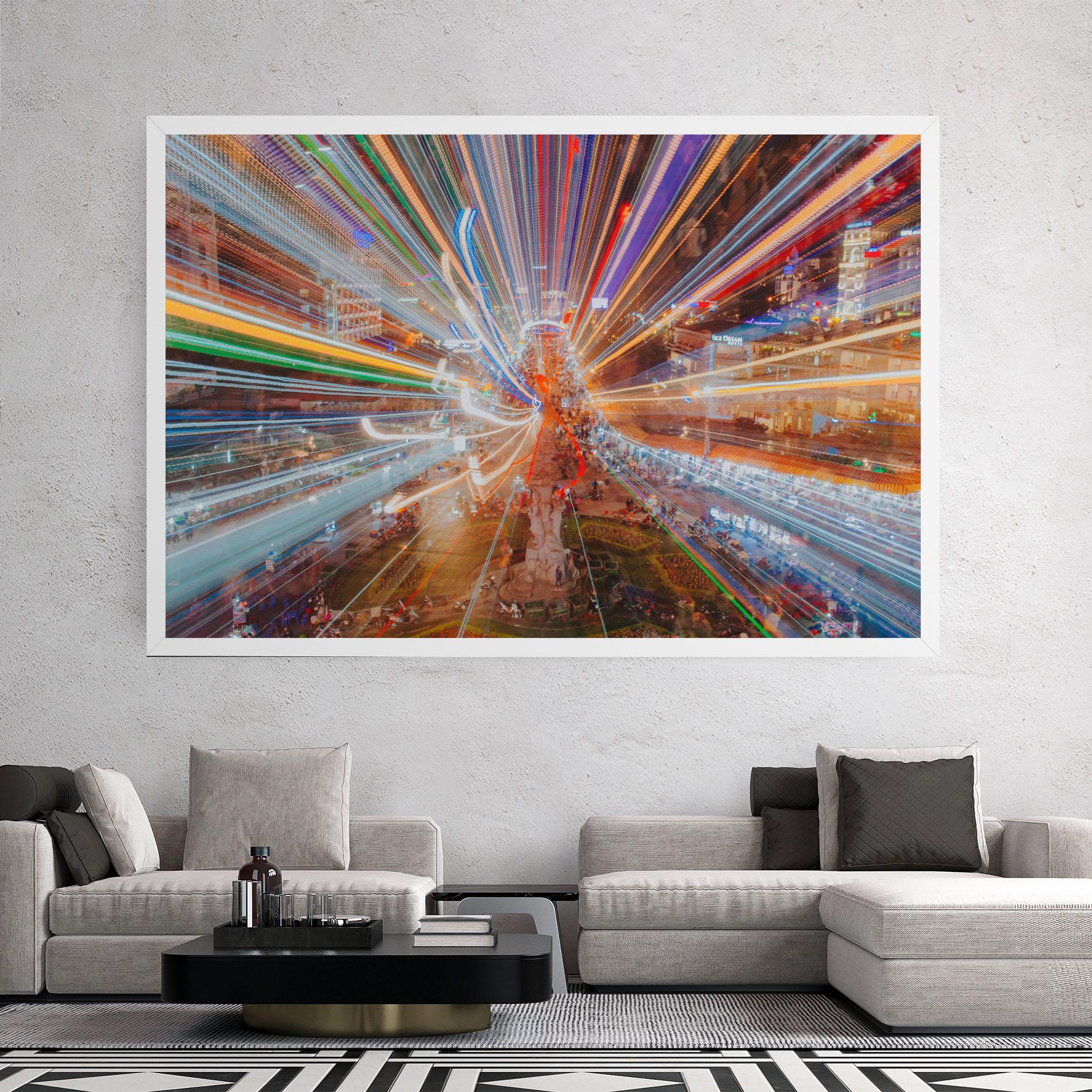 Leinwandbild Colorful Light City mockup 2