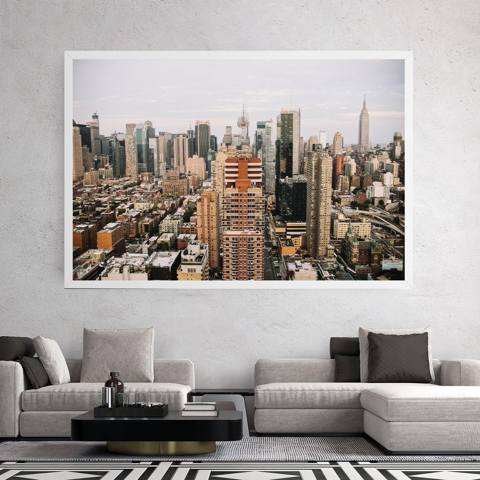 Leinwandbild Cream Orange Building mockup 2