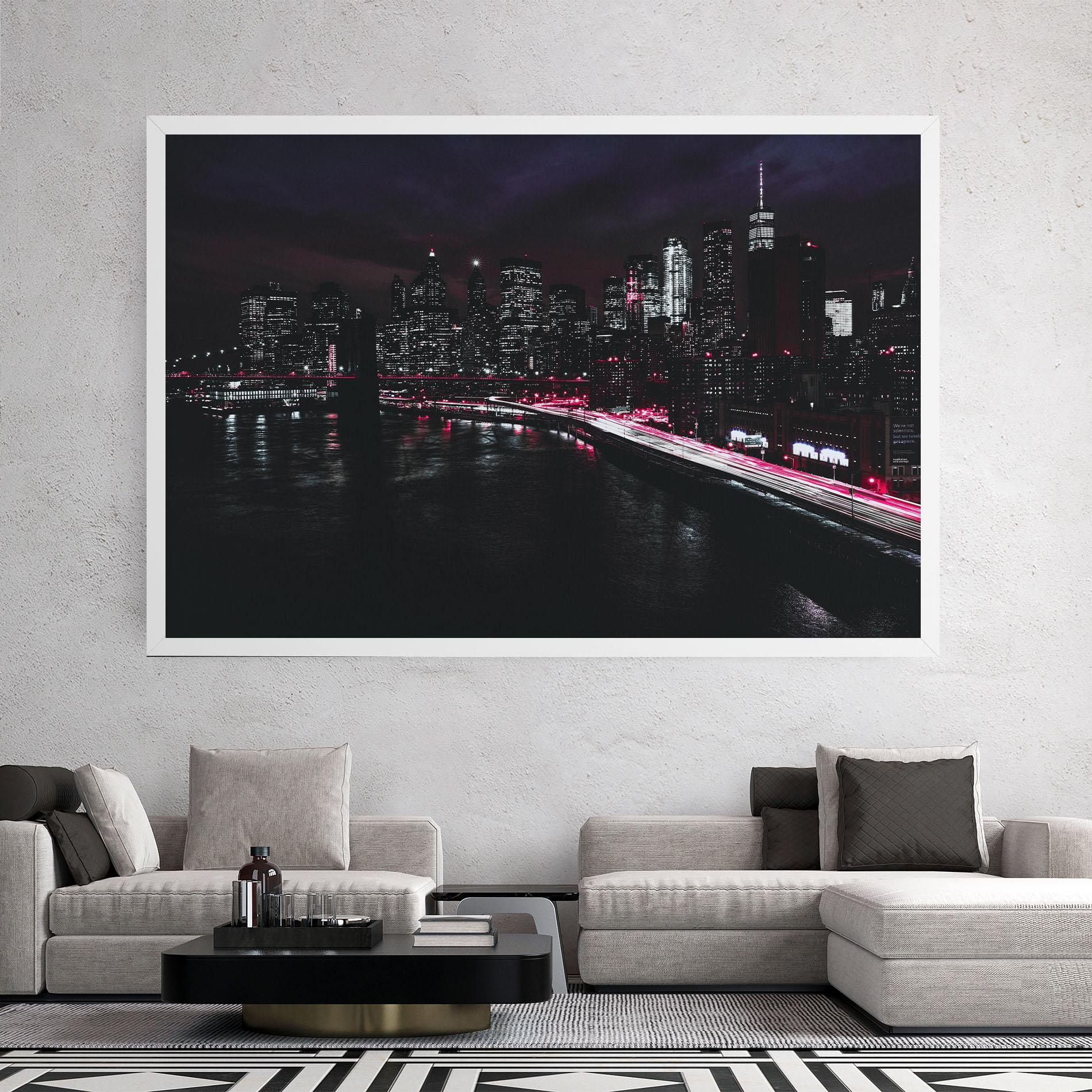 Leinwandbild Pink Light City mockup 2