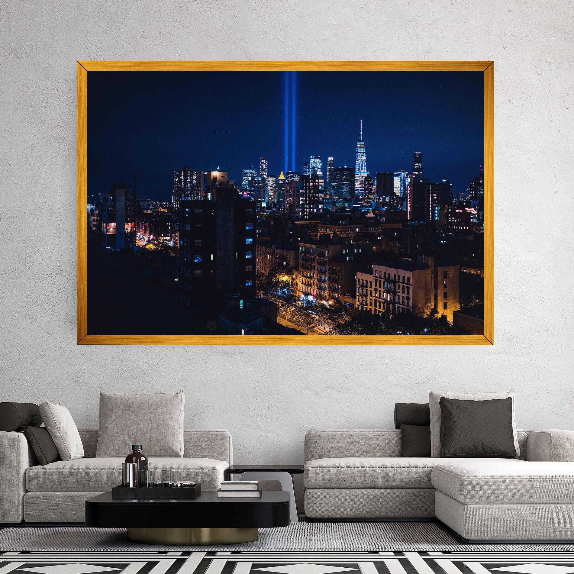 Leinwandbild Blue Light City mockup 2