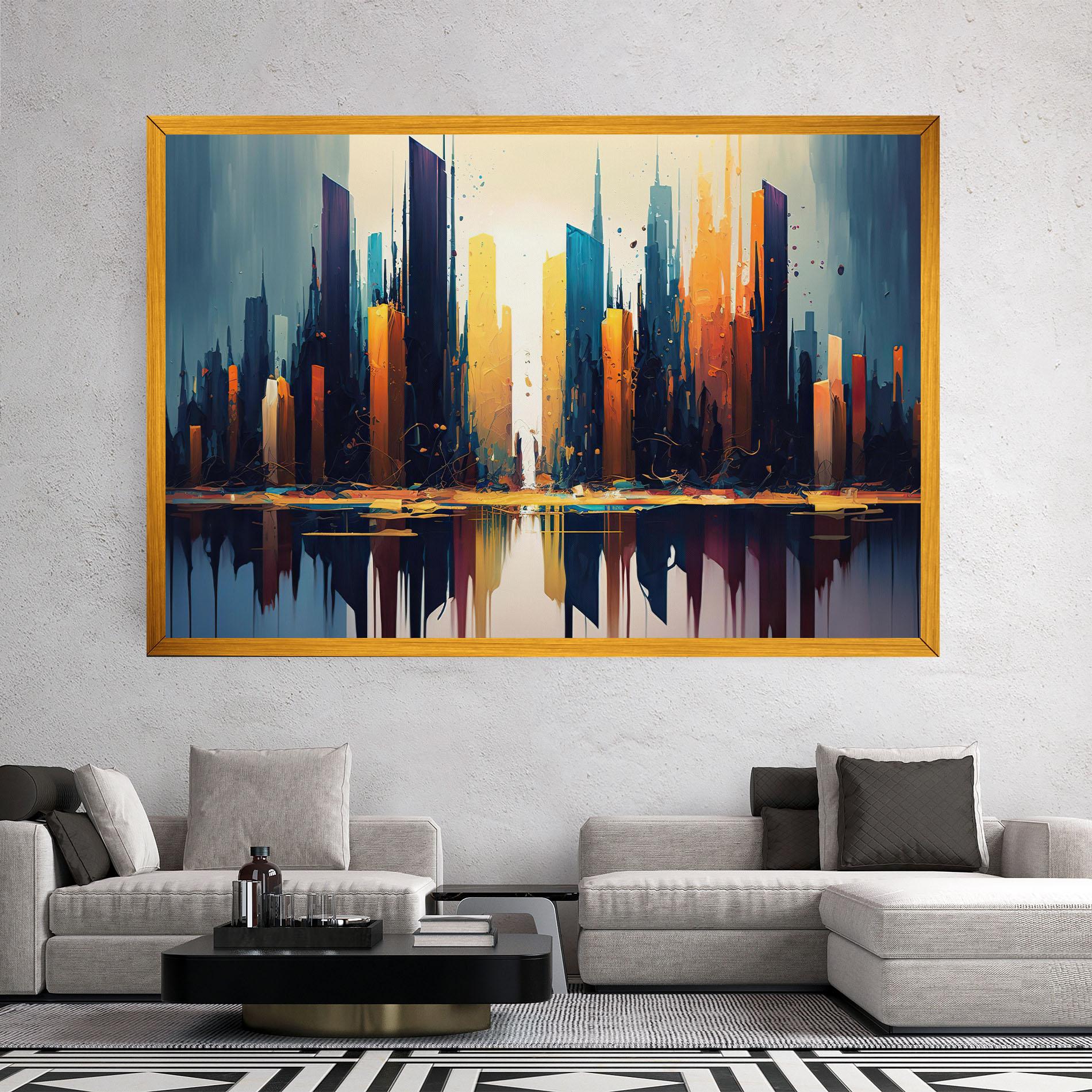 Leinwandbild City Pain Art mockup 2