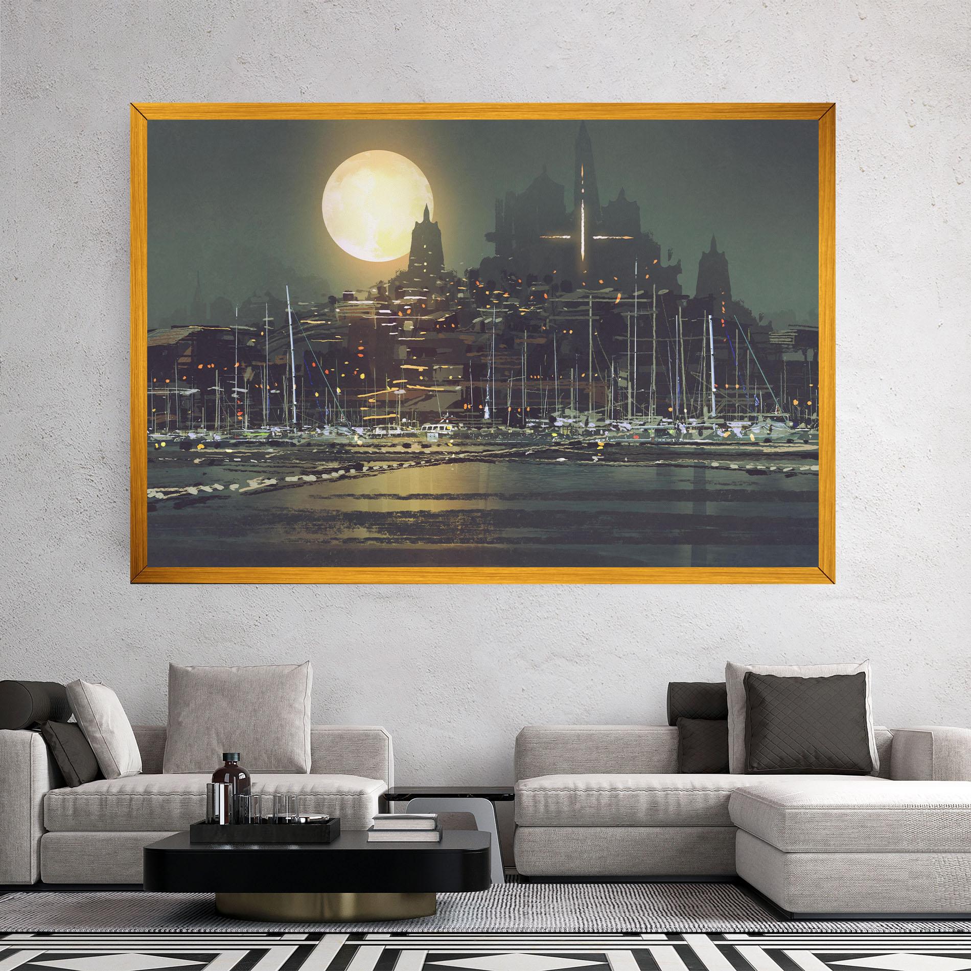 Leinwandbild City Port mockup 2