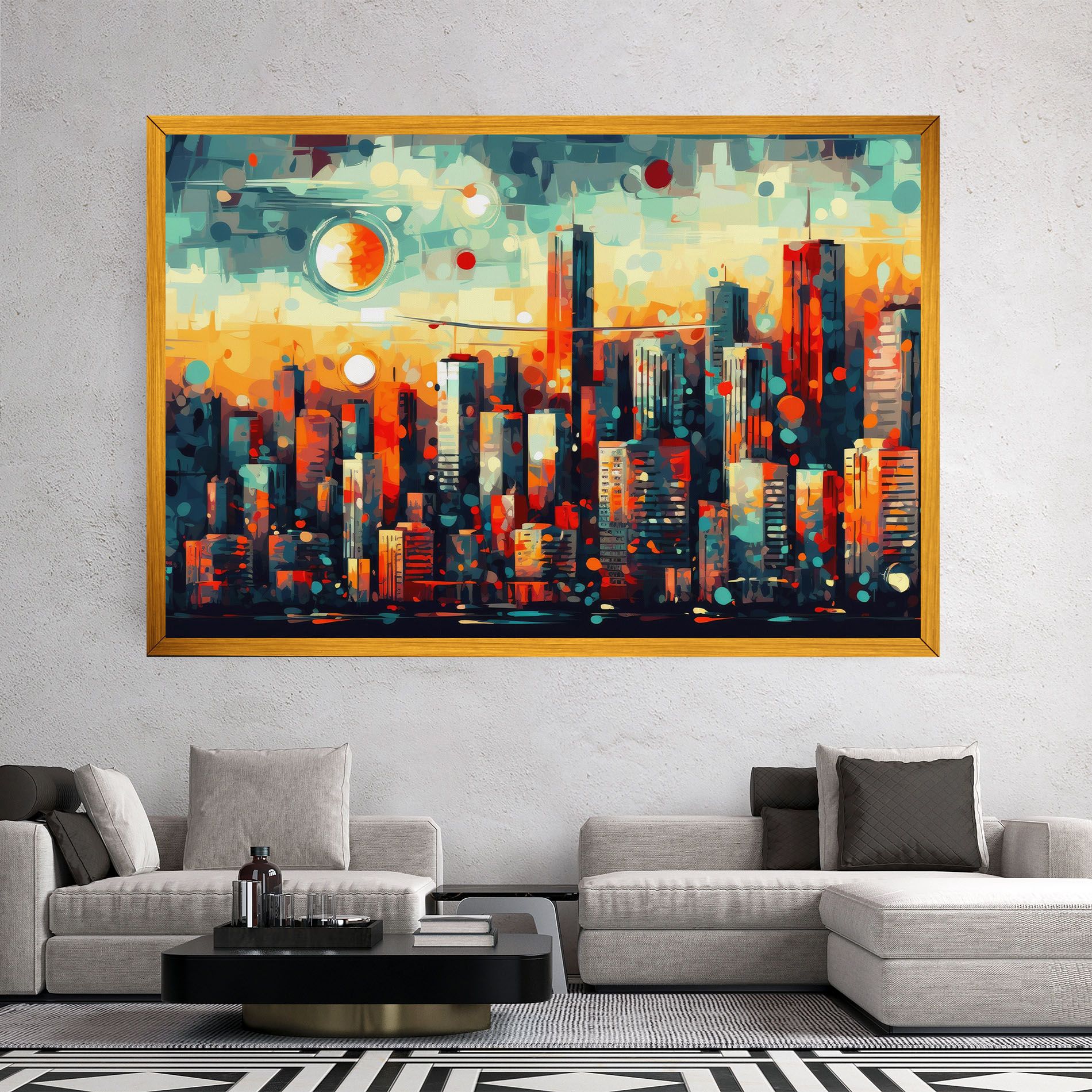 Colorful City Painting mockup 2