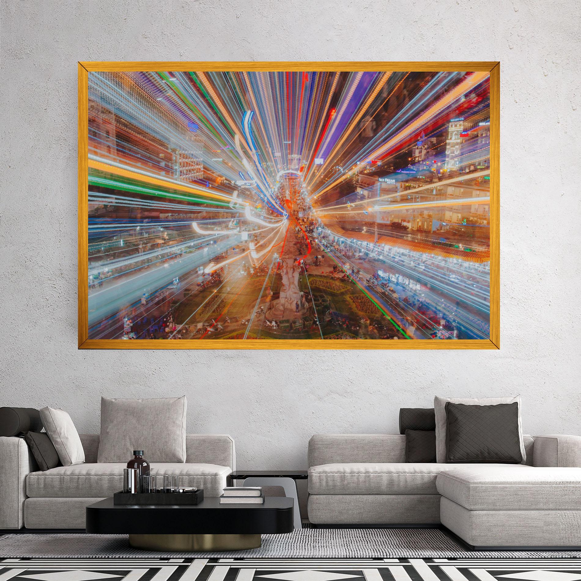 Leinwandbild Colorful Light City mockup 2