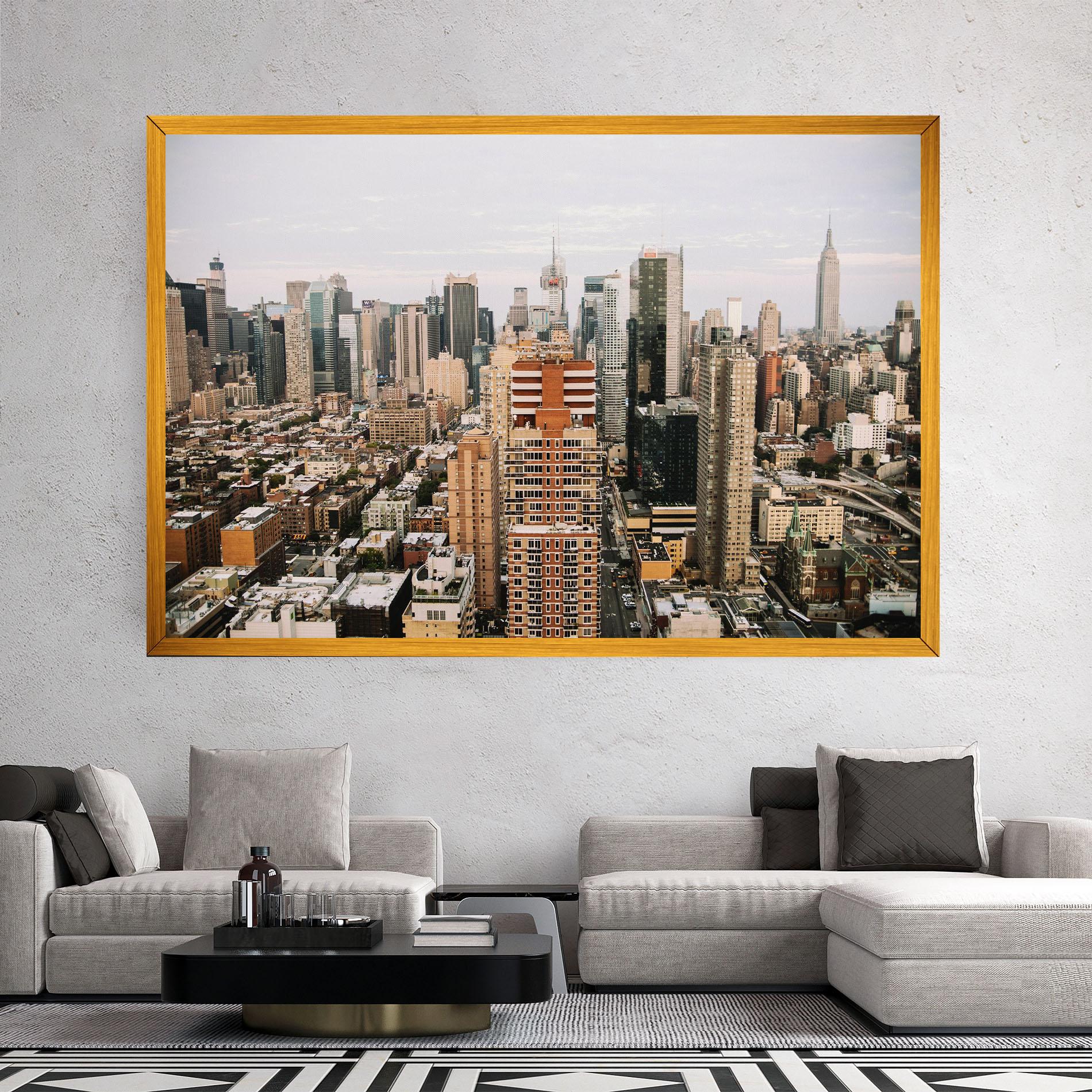 Leinwandbild Cream Orange Building mockup 2