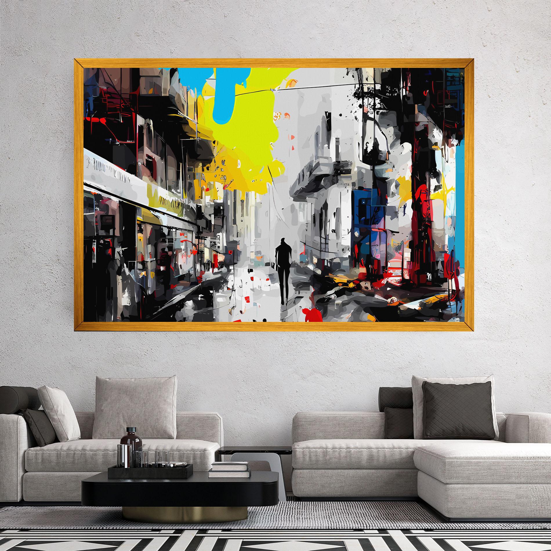 Leinwandbild Grunge City Art mockup 2