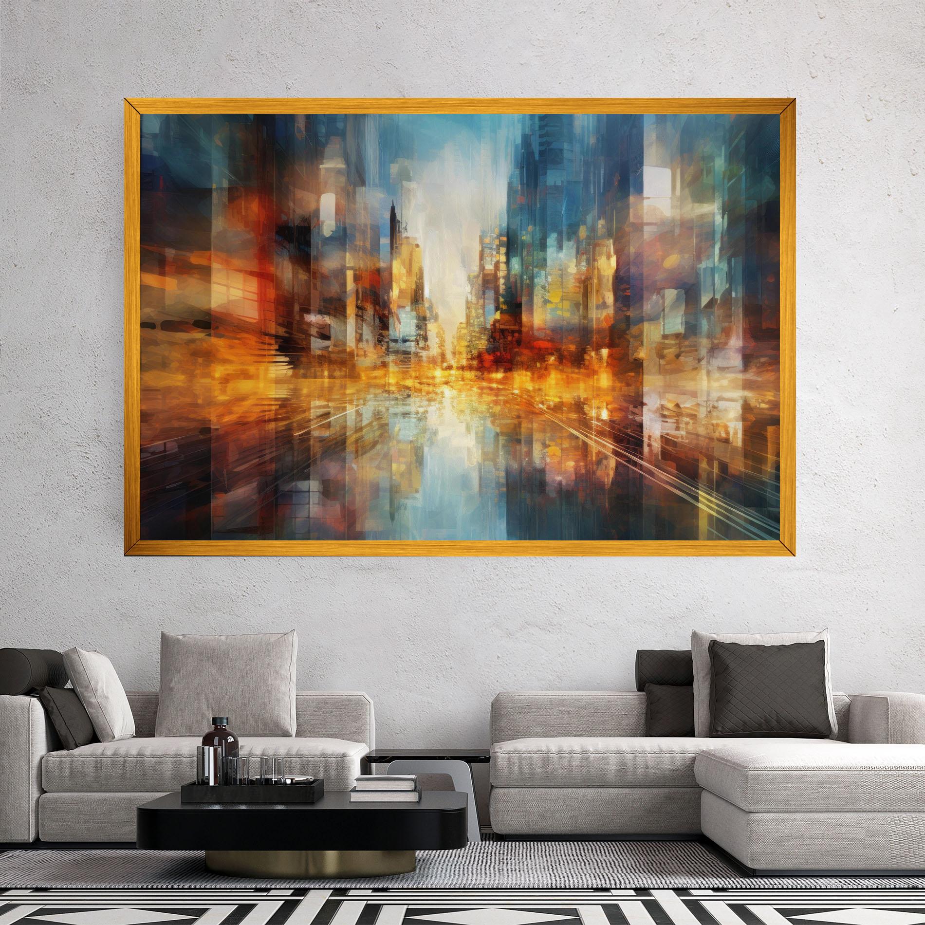 Leinwandbild Orange Lights City mockup 2