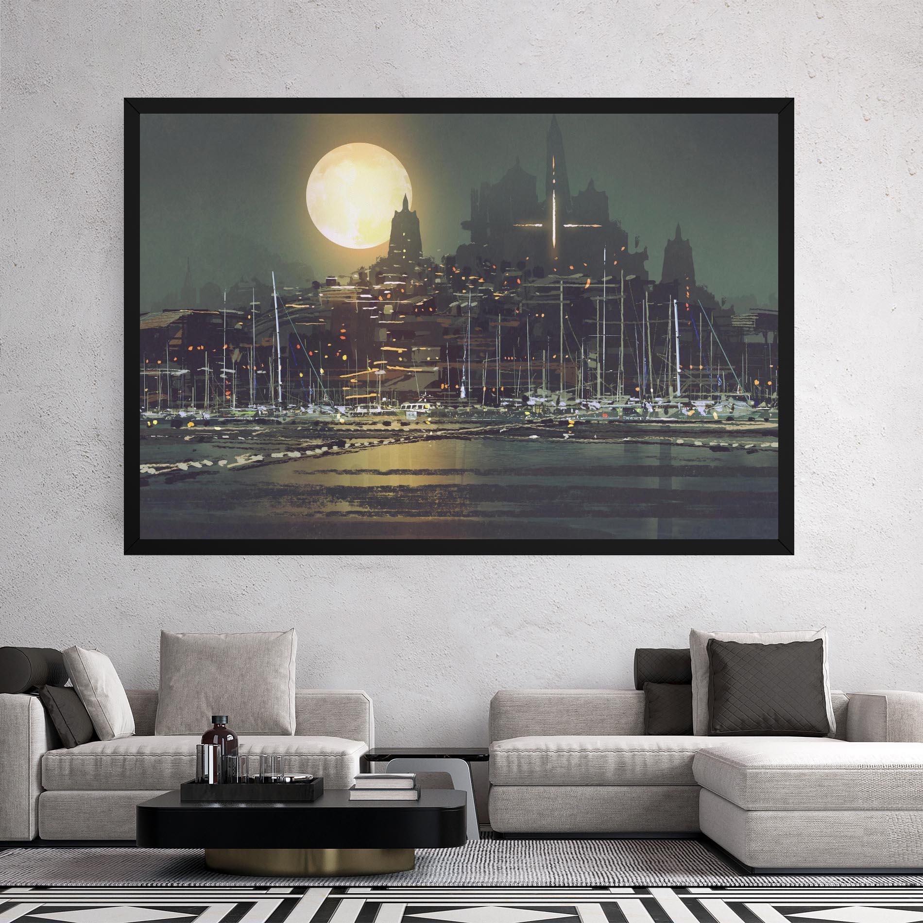 Leinwandbild City Port mockup 2