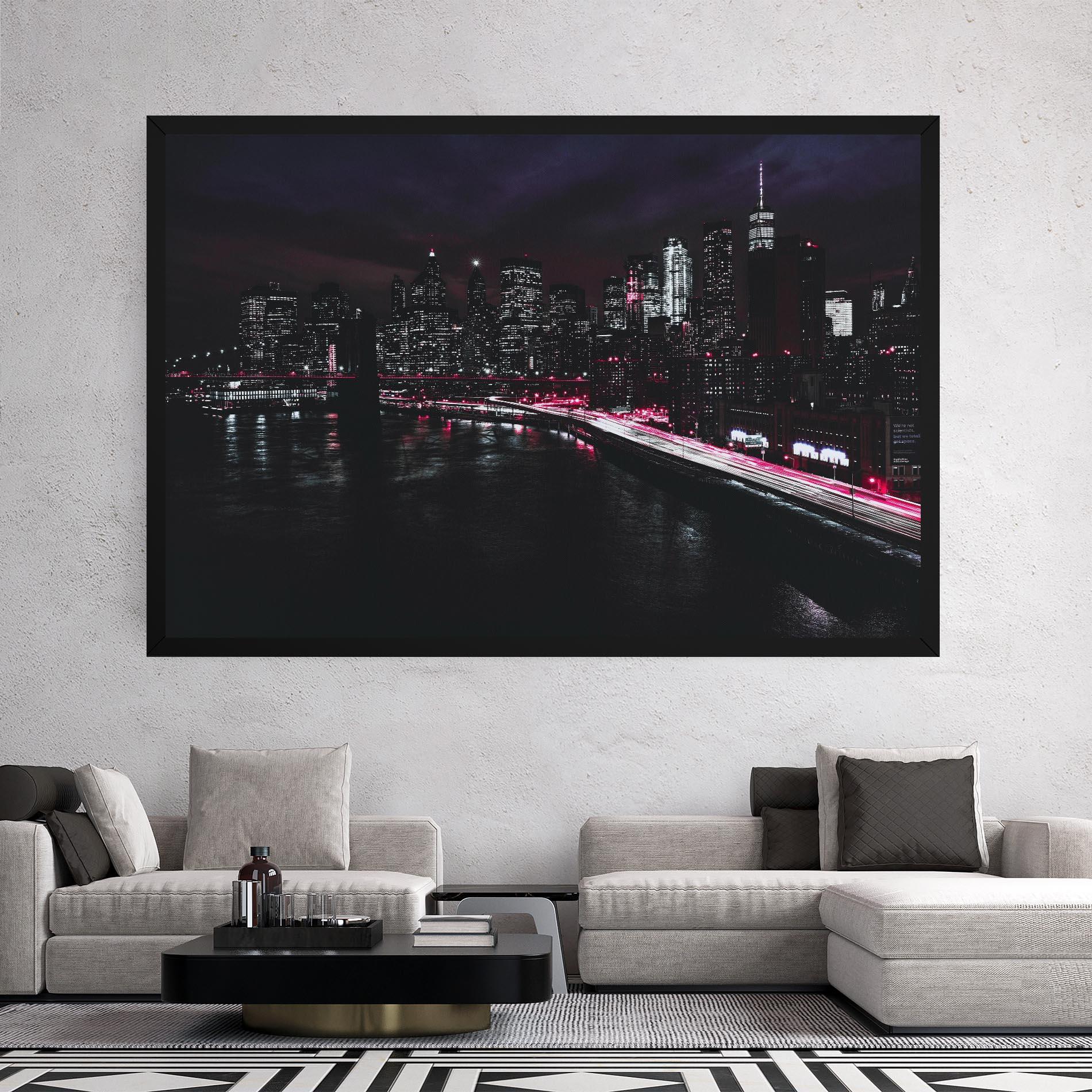 Leinwandbild Pink Light City mockup 2