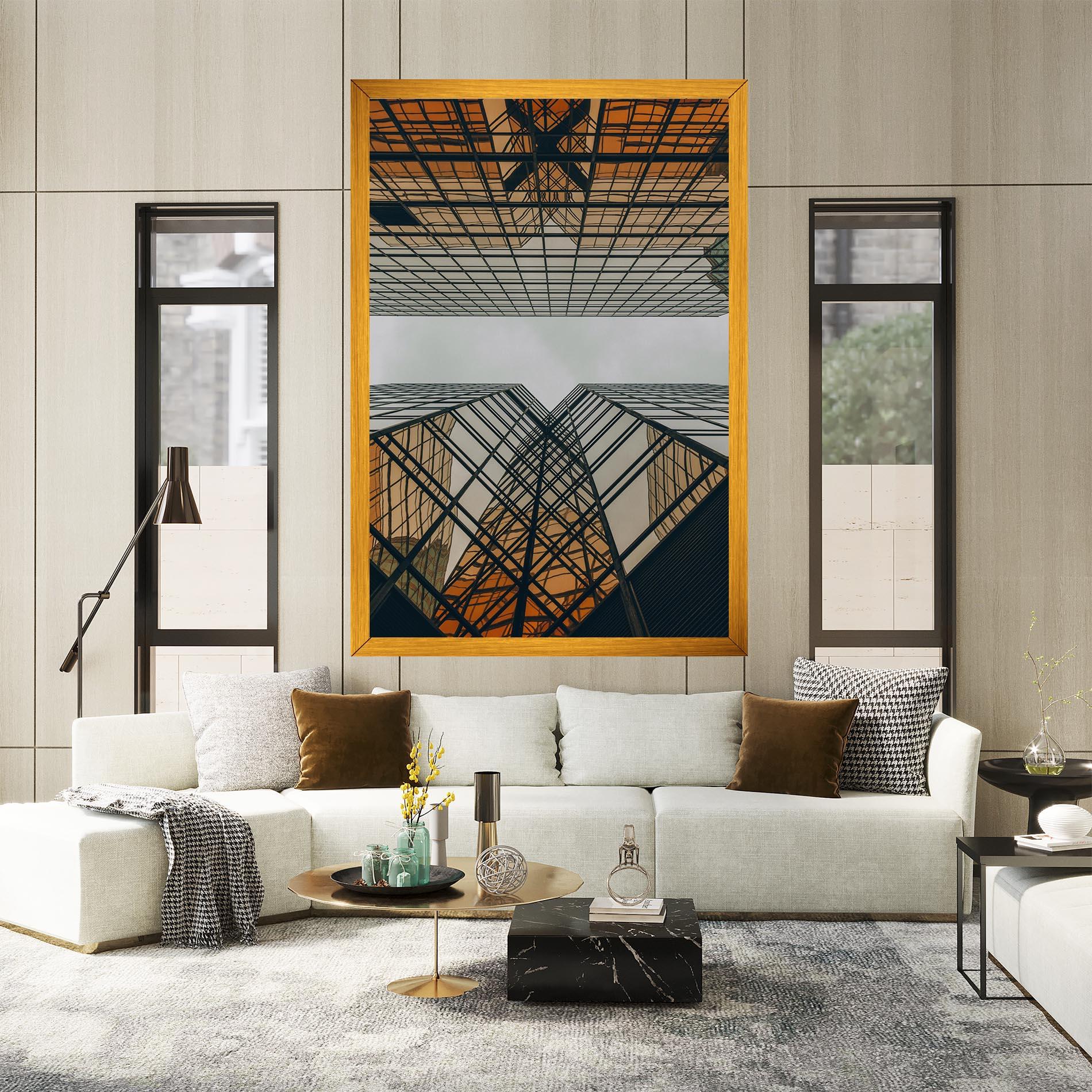 Leinwandbild Orange Glass Building mockup 2