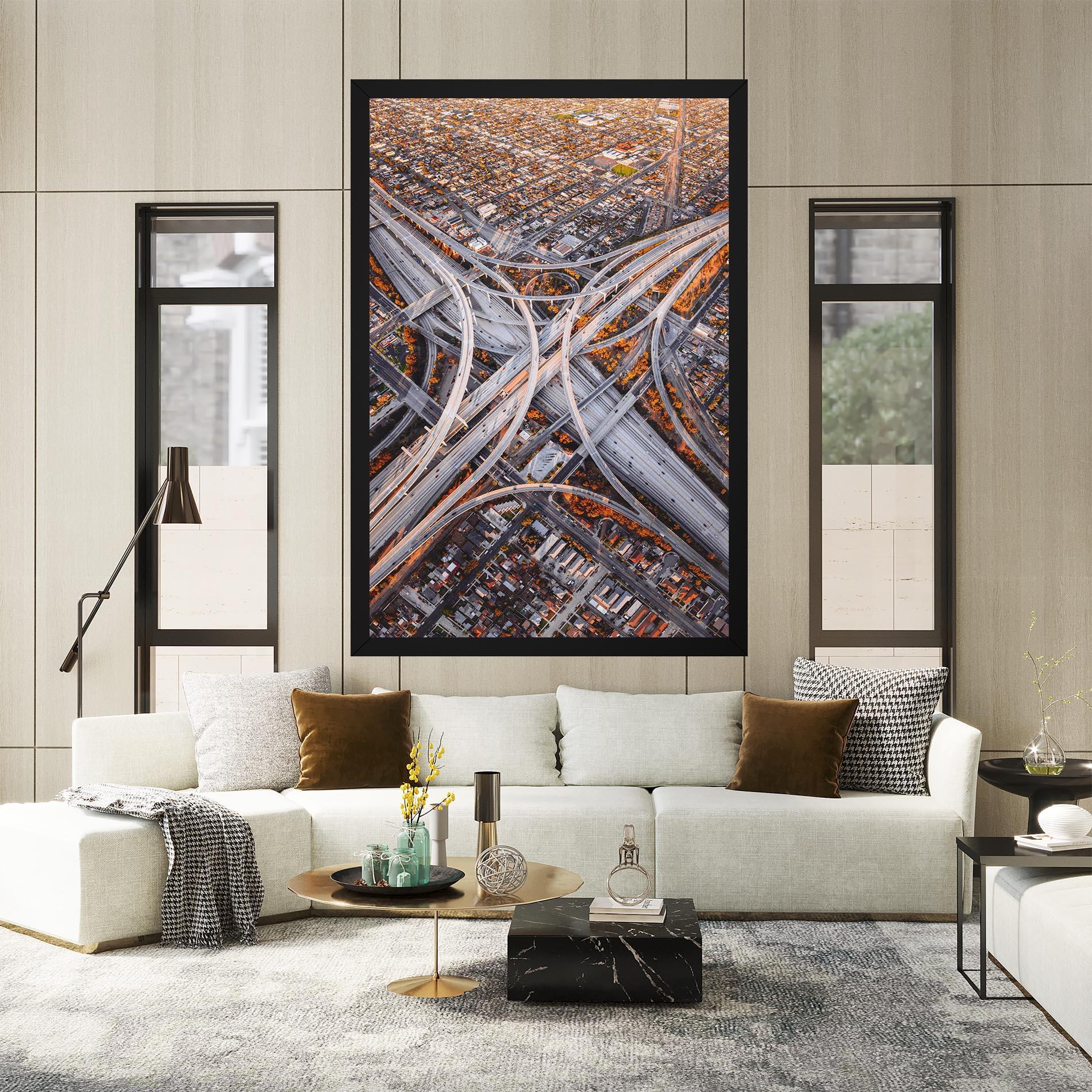 Leinwandbild Big Road City mockup 2