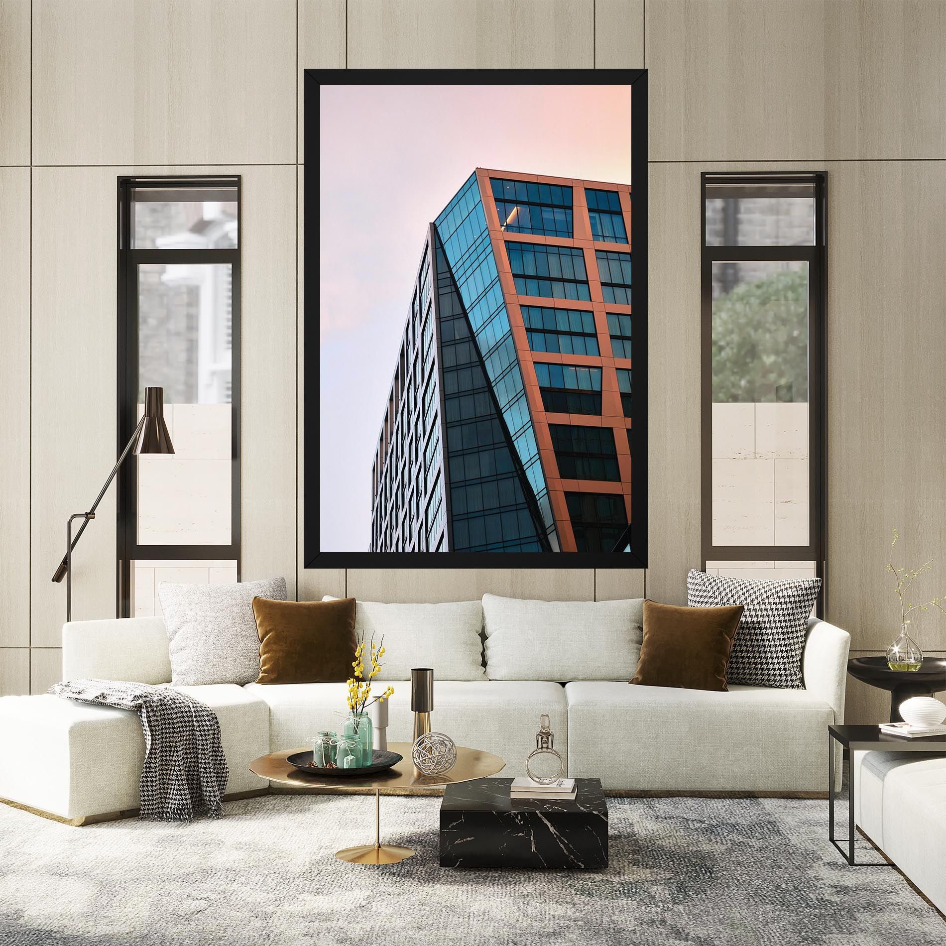 Blue Glass Building mockup 2