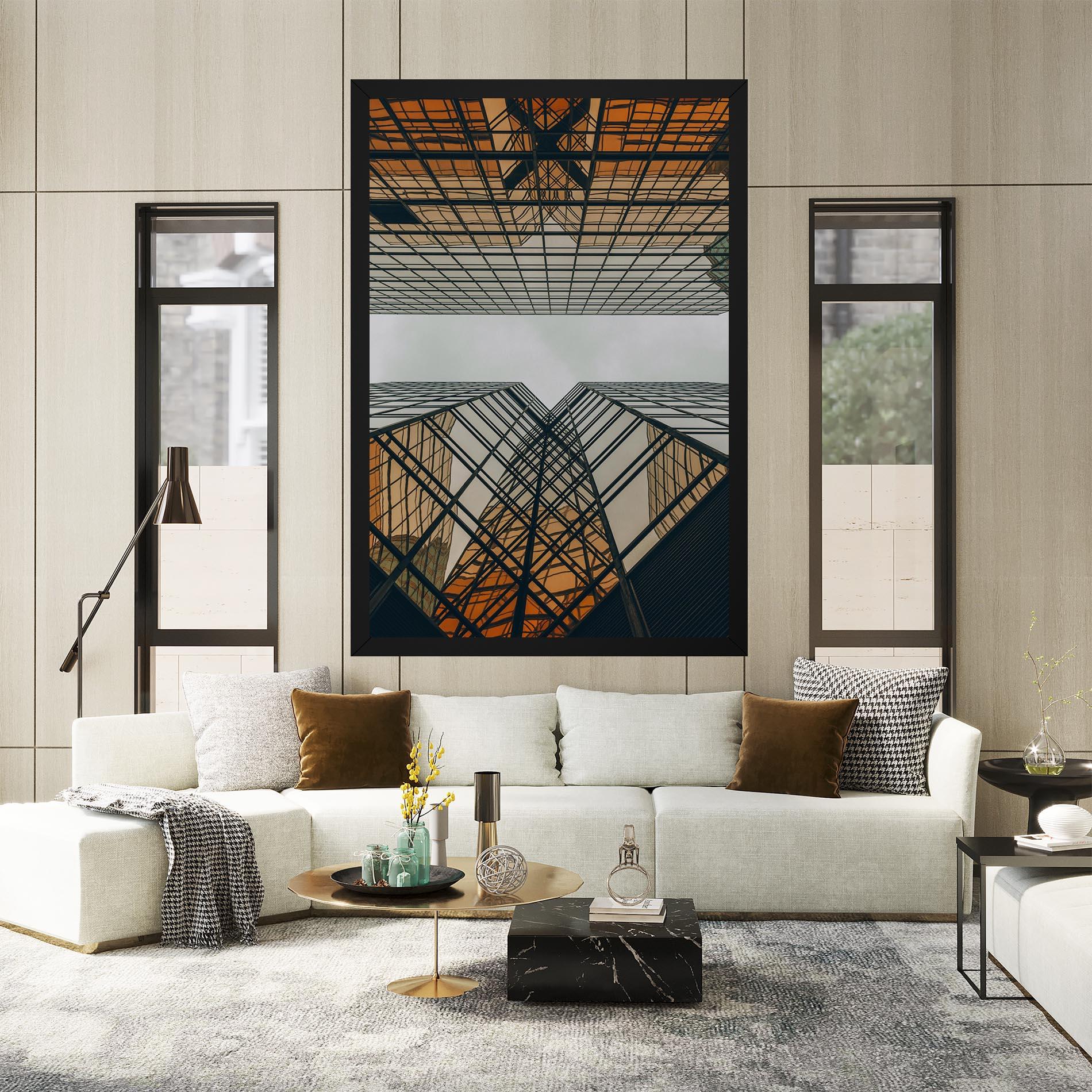 Leinwandbild Orange Glass Building mockup 2