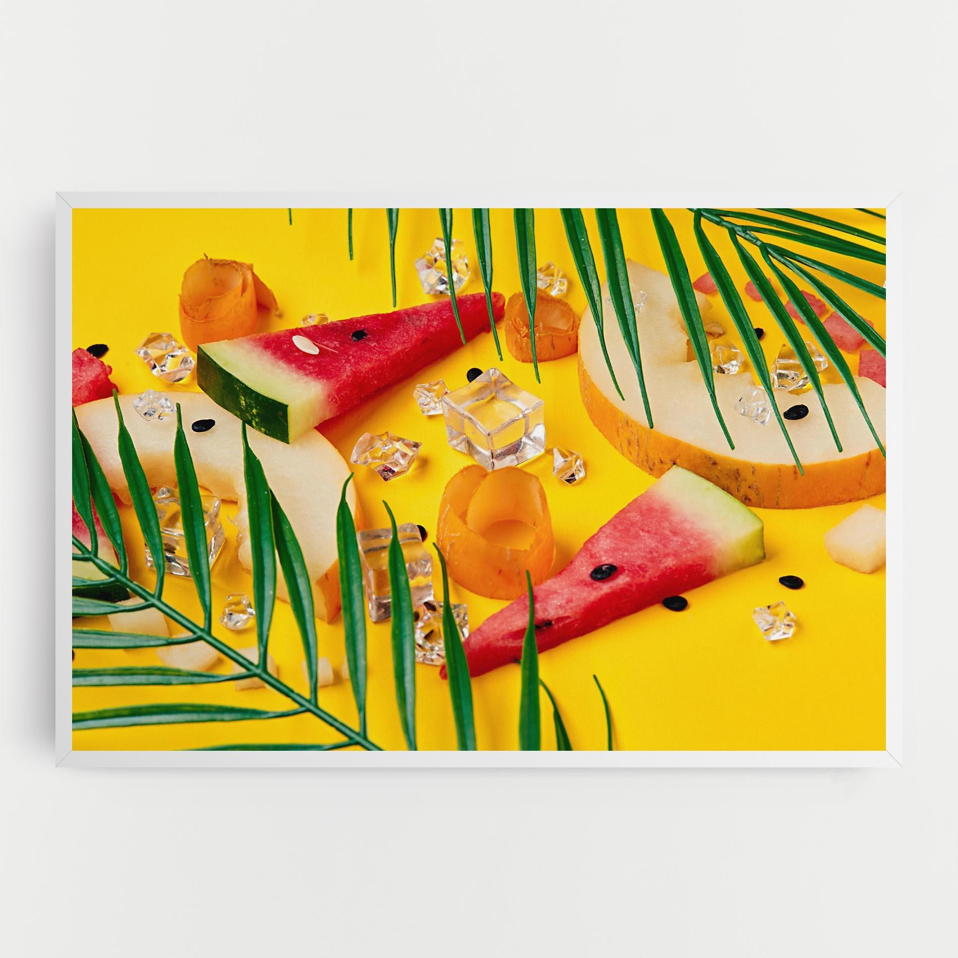 Leinwandbild Ice Cubes Fruits mockup 0