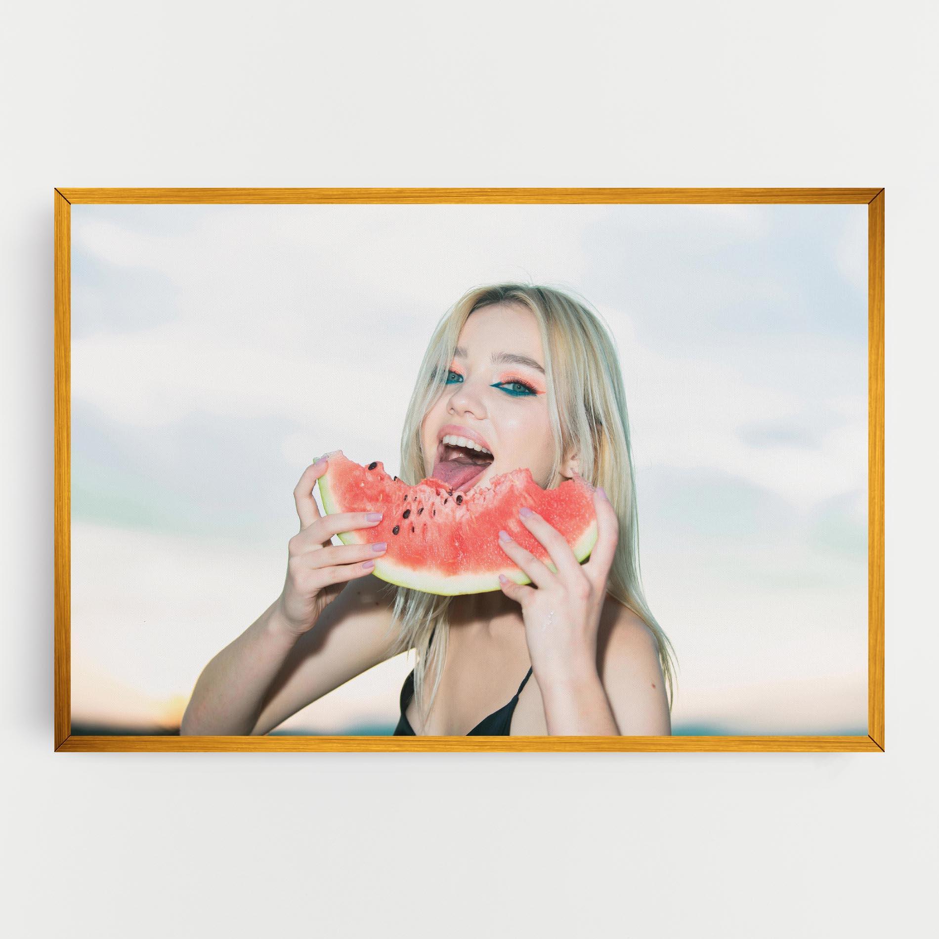 Leinwandbild Eating Watermelon mockup 0