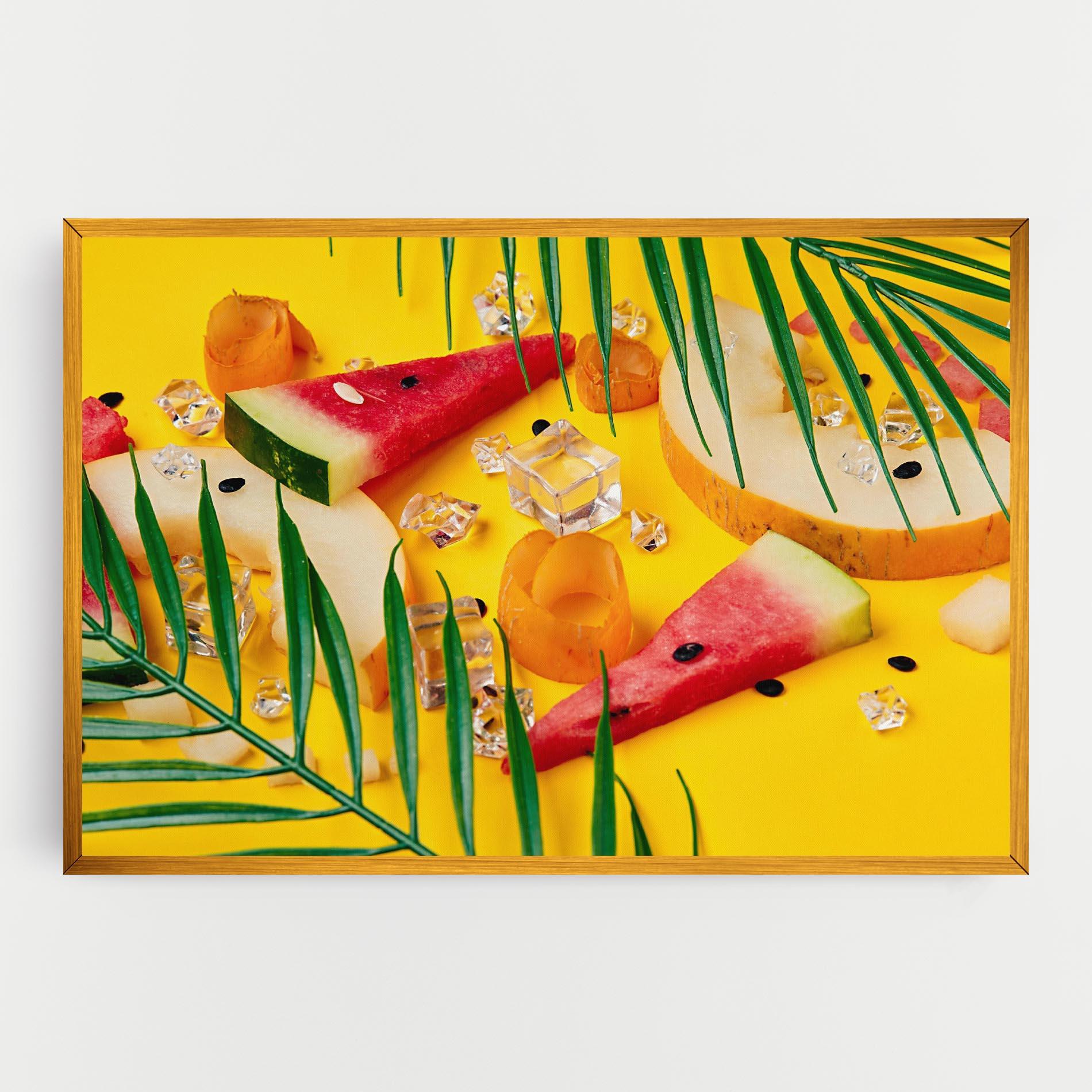 Leinwandbild Ice Cubes Fruits mockup 0