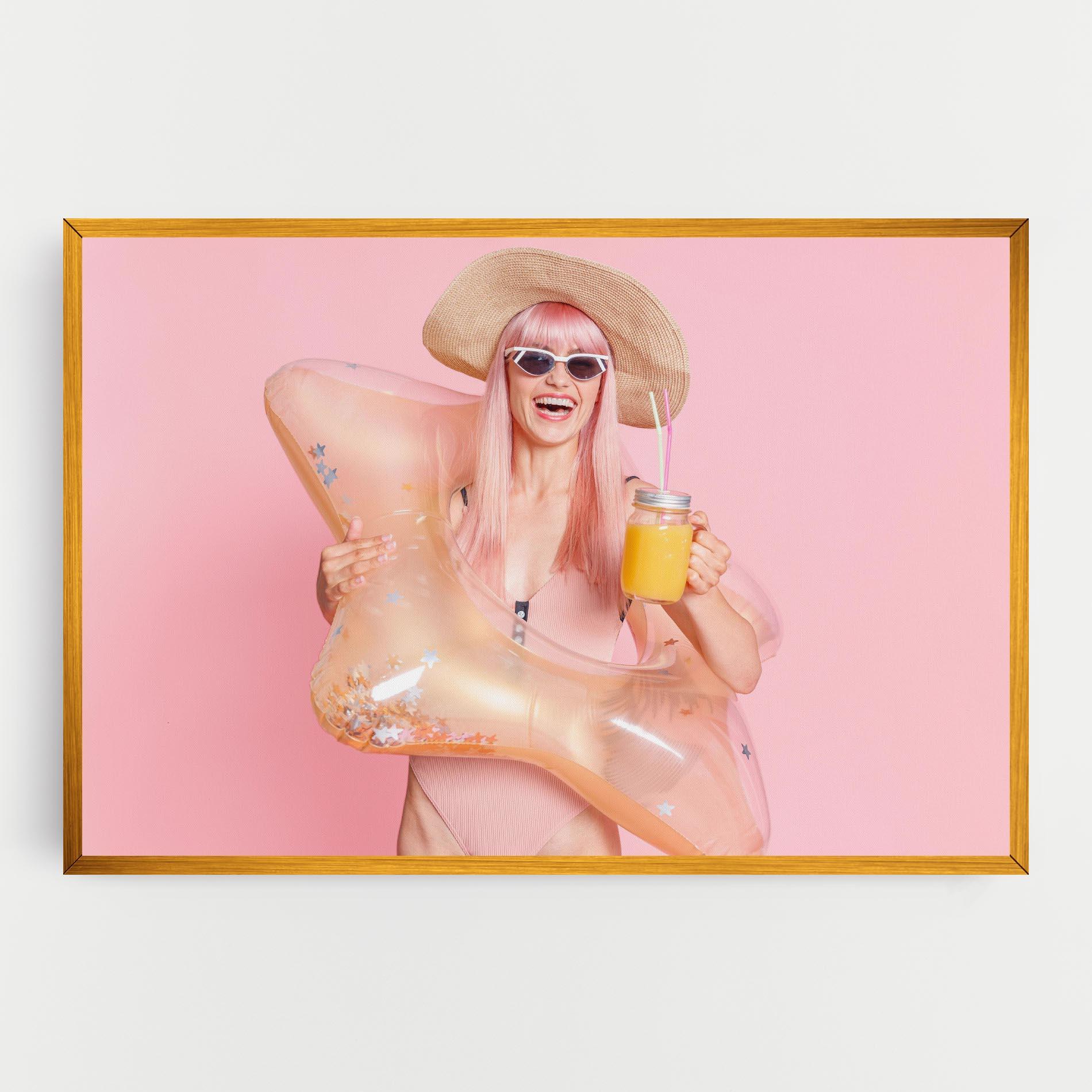 Leinwandbild Joyful Pink Woman mockup 0