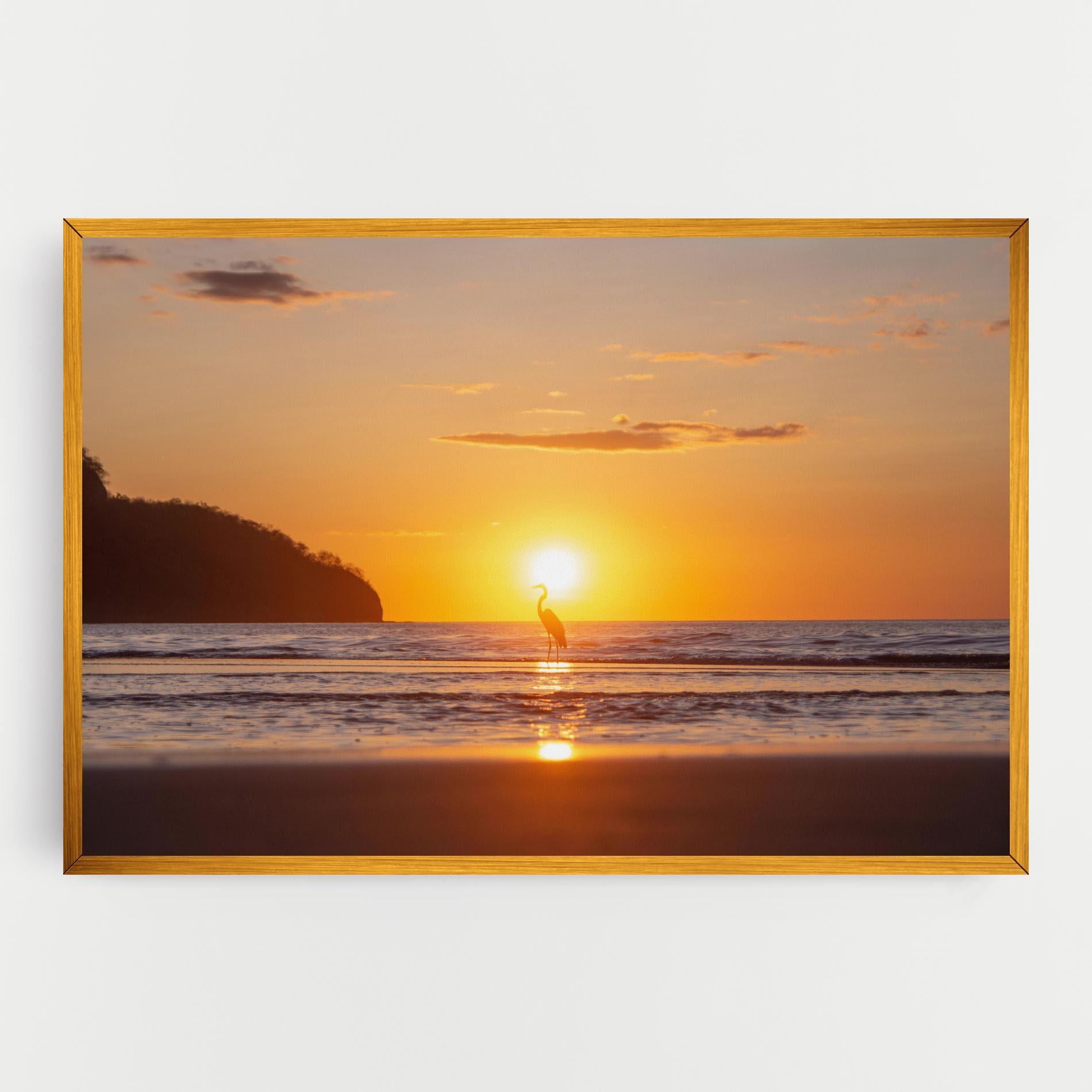 Leinwandbild Sunset Bird Silhouette mockup 0