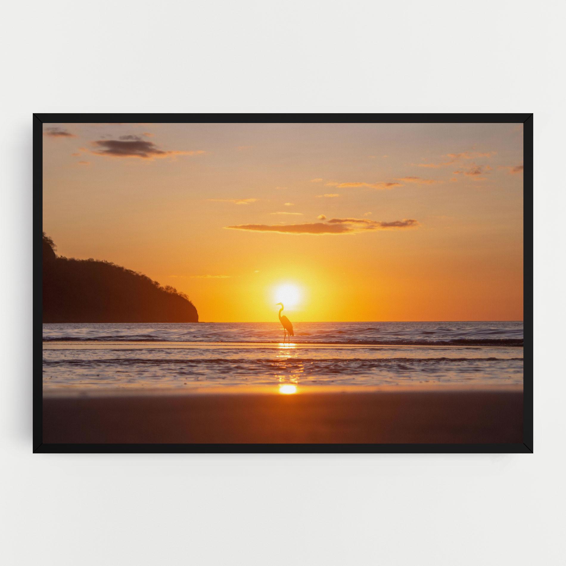 Leinwandbild Sunset Bird Silhouette mockup 0