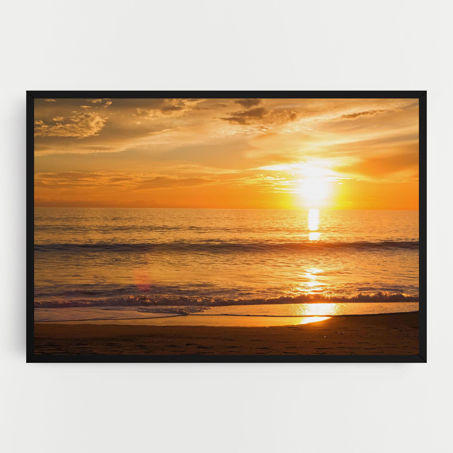 Leinwandbild Sunset Ocean Coast mockup 0