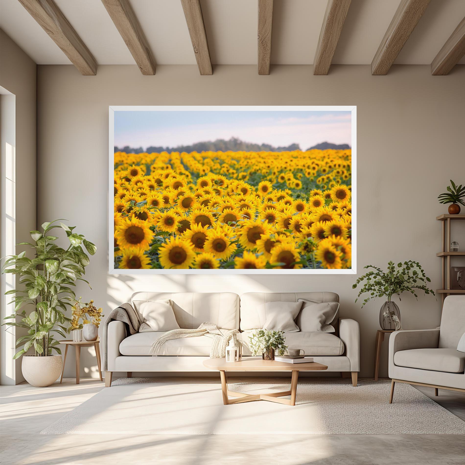 Leinwandbild Blooming Sunflowers mockup 6