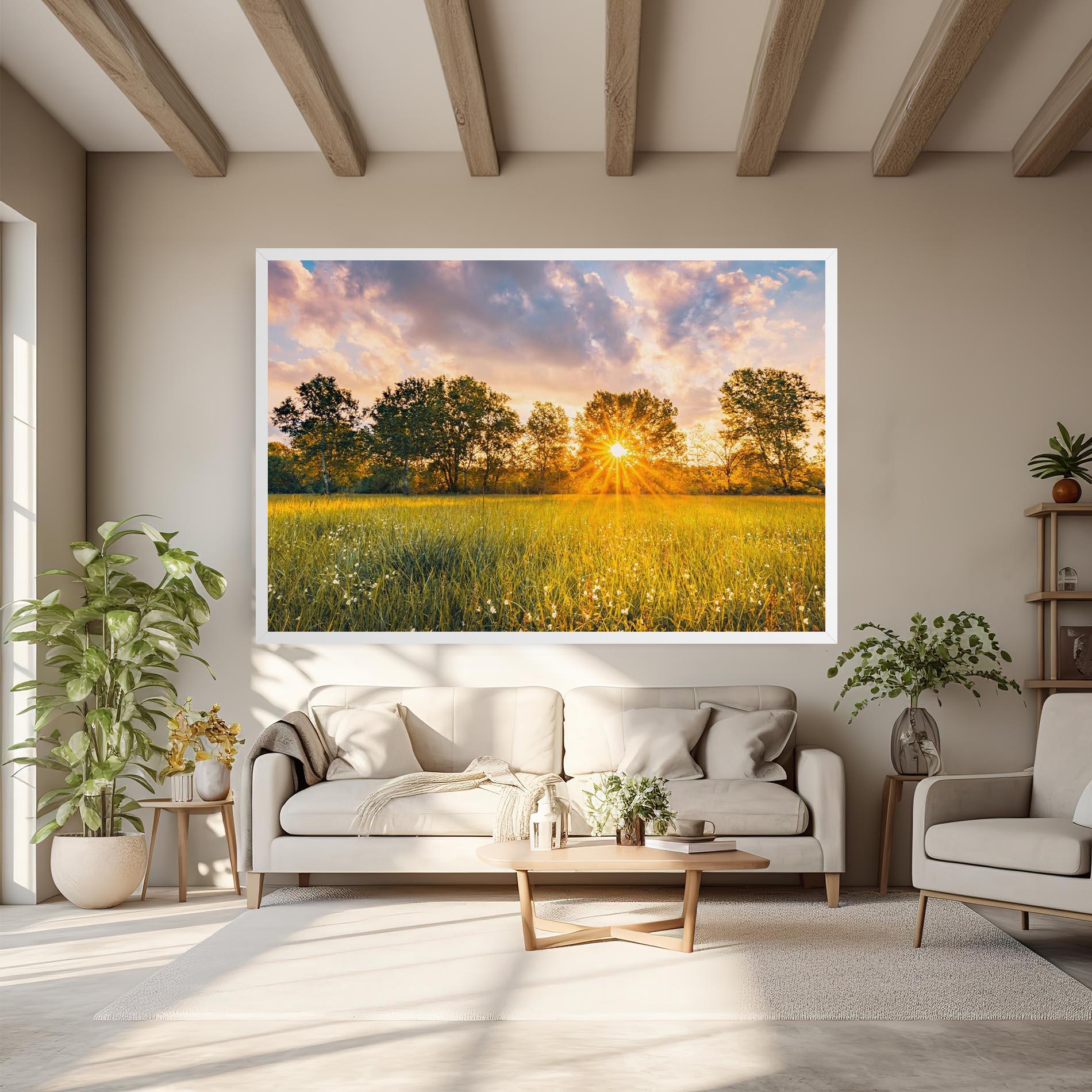 Leinwandbild Blossoming Meadow mockup 6