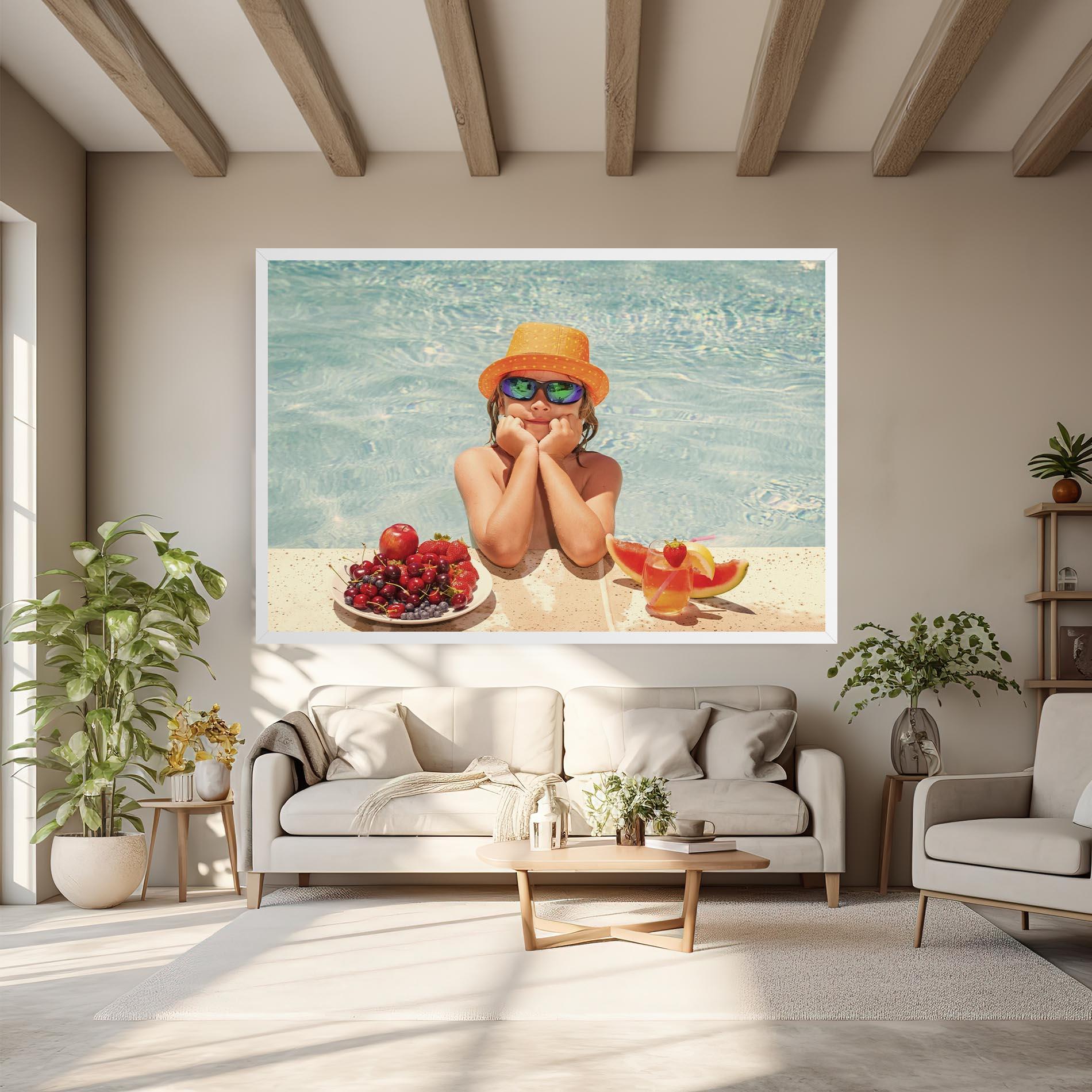 Leinwandbild Child Swimming mockup 6