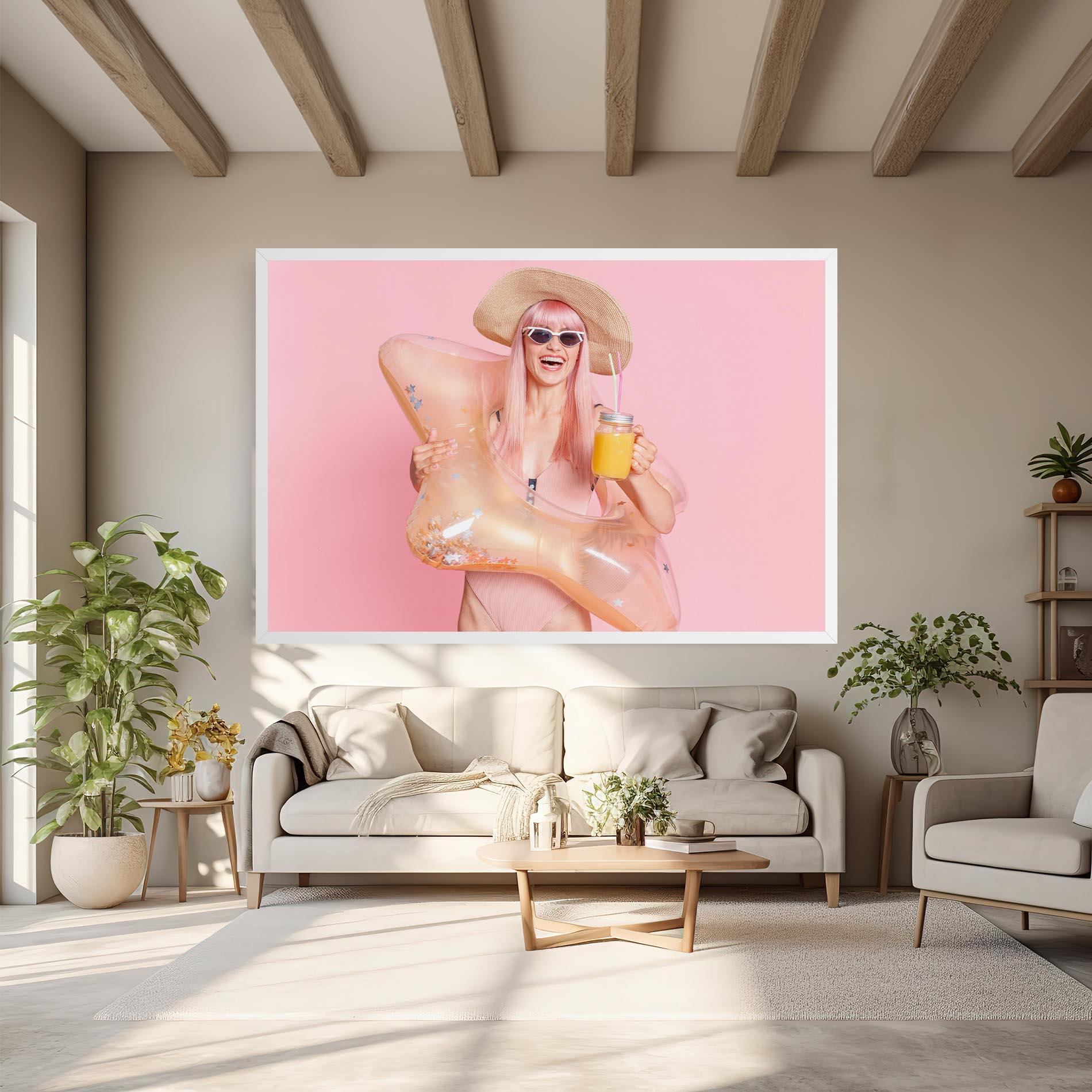 Leinwandbild Joyful Pink Woman mockup 6