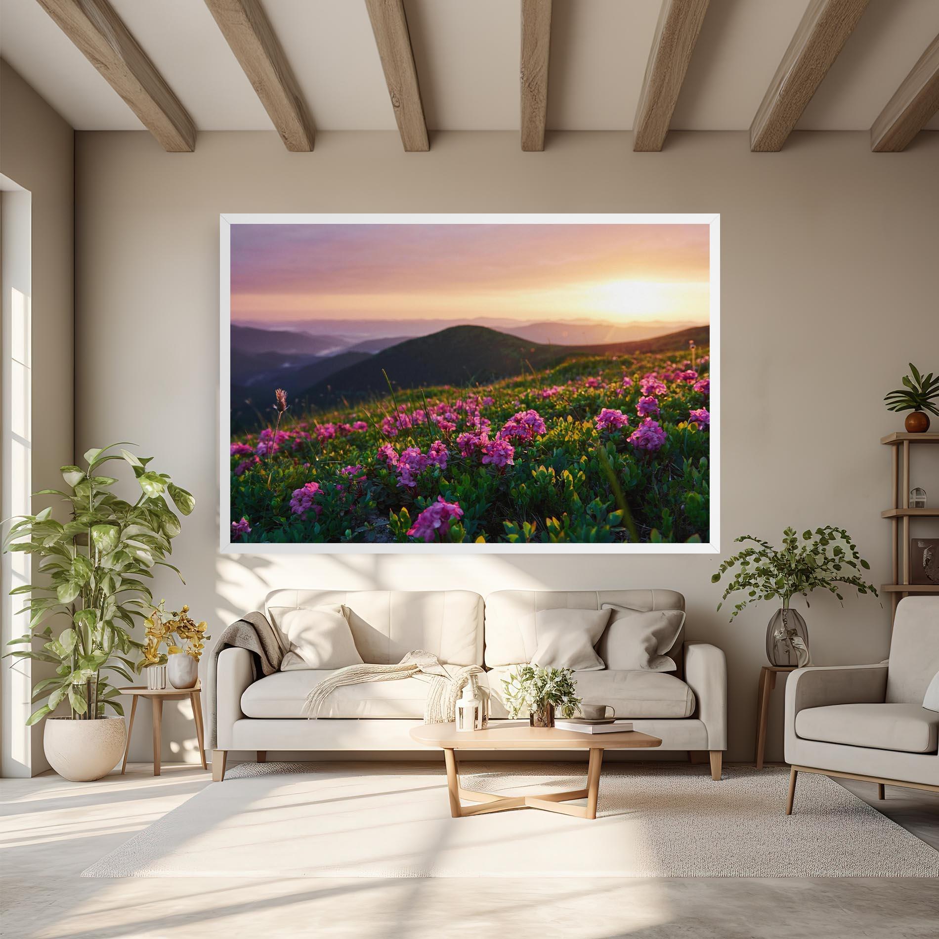 Leinwandbild Purple Summer Flowers mockup 6