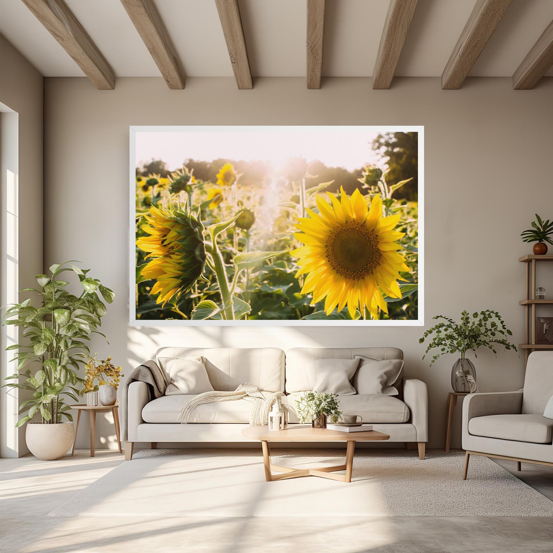 Leinwandbild Yellow Sun Flower mockup 6