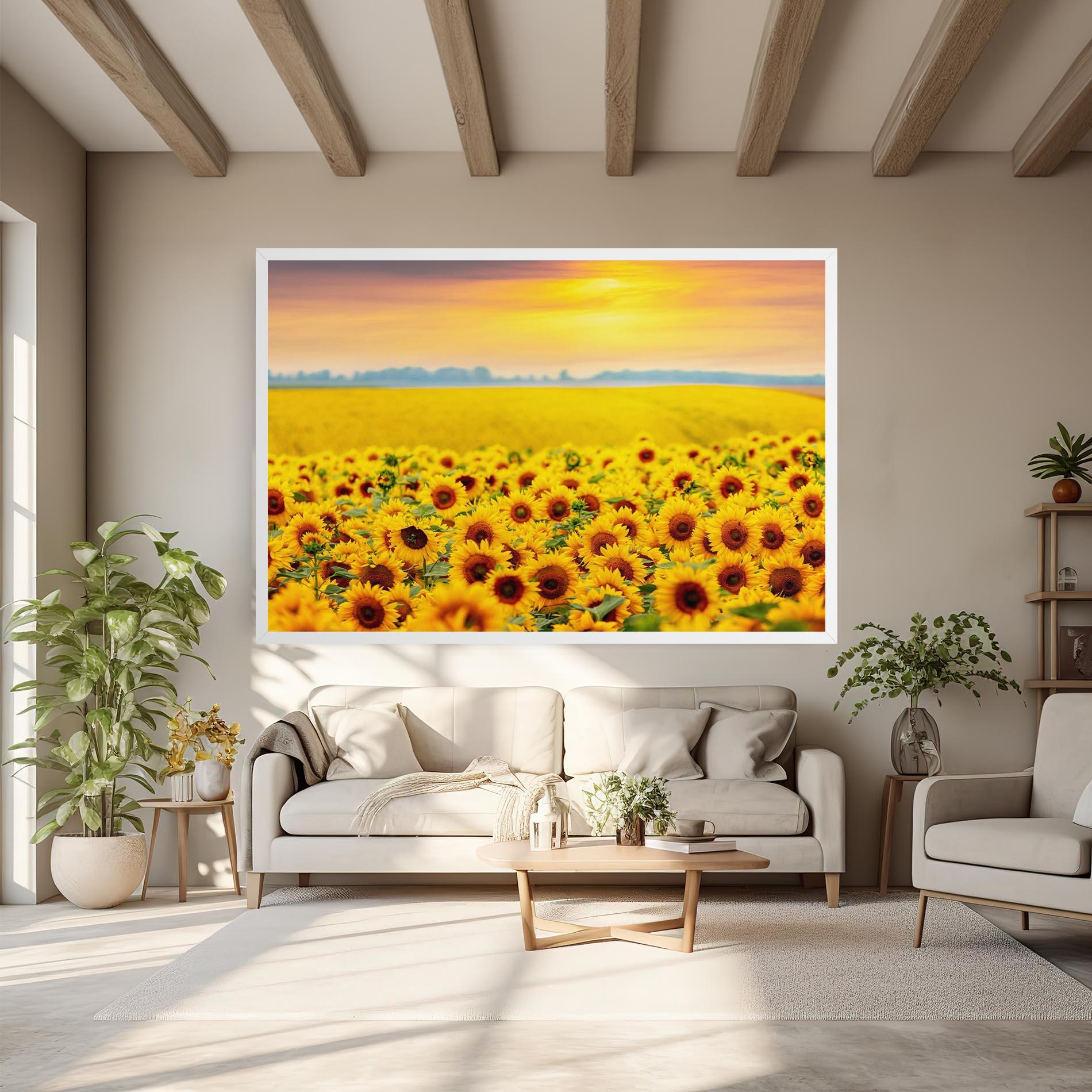 Leinwandbild Yellow Sunflowers mockup 6