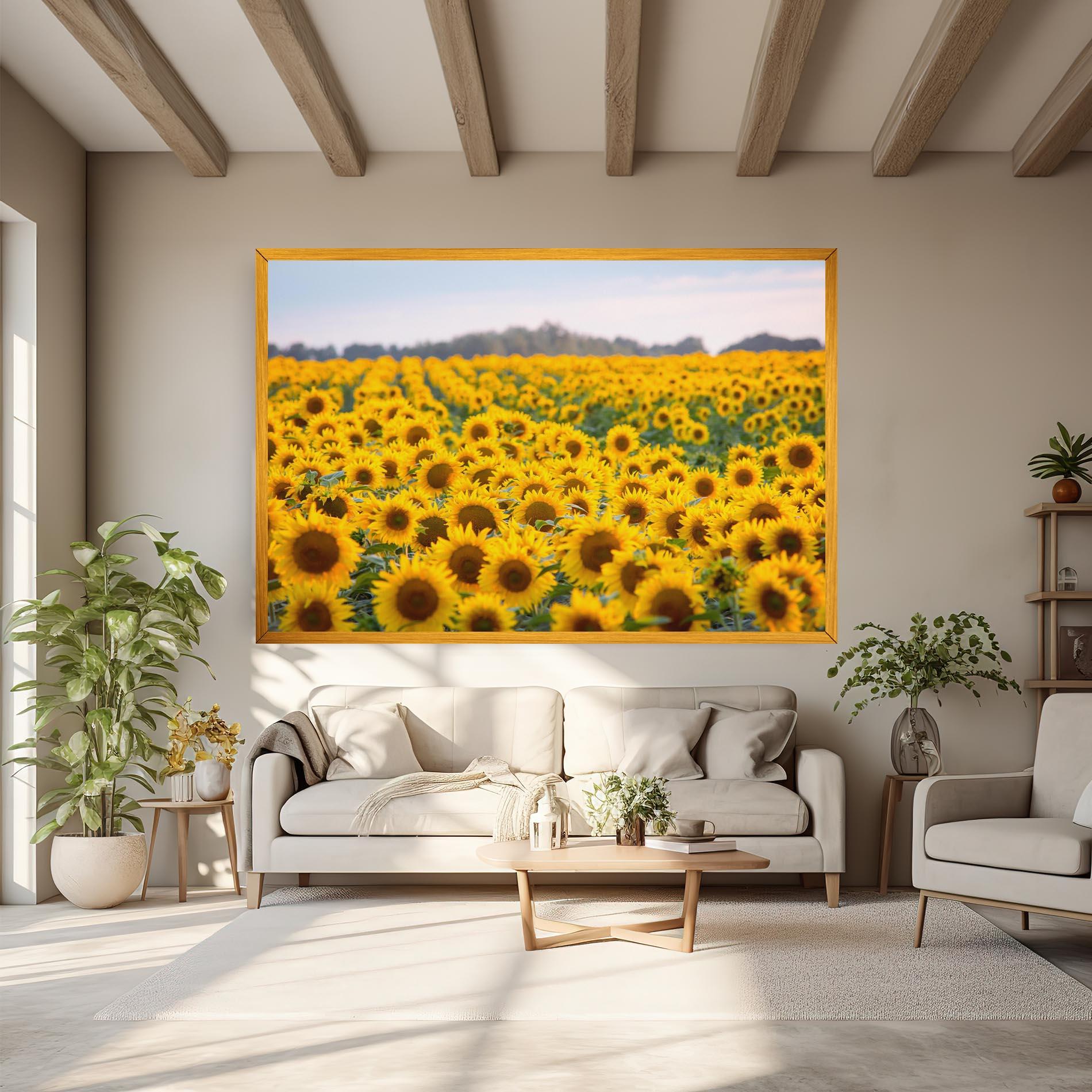Leinwandbild Blooming Sunflowers mockup 6